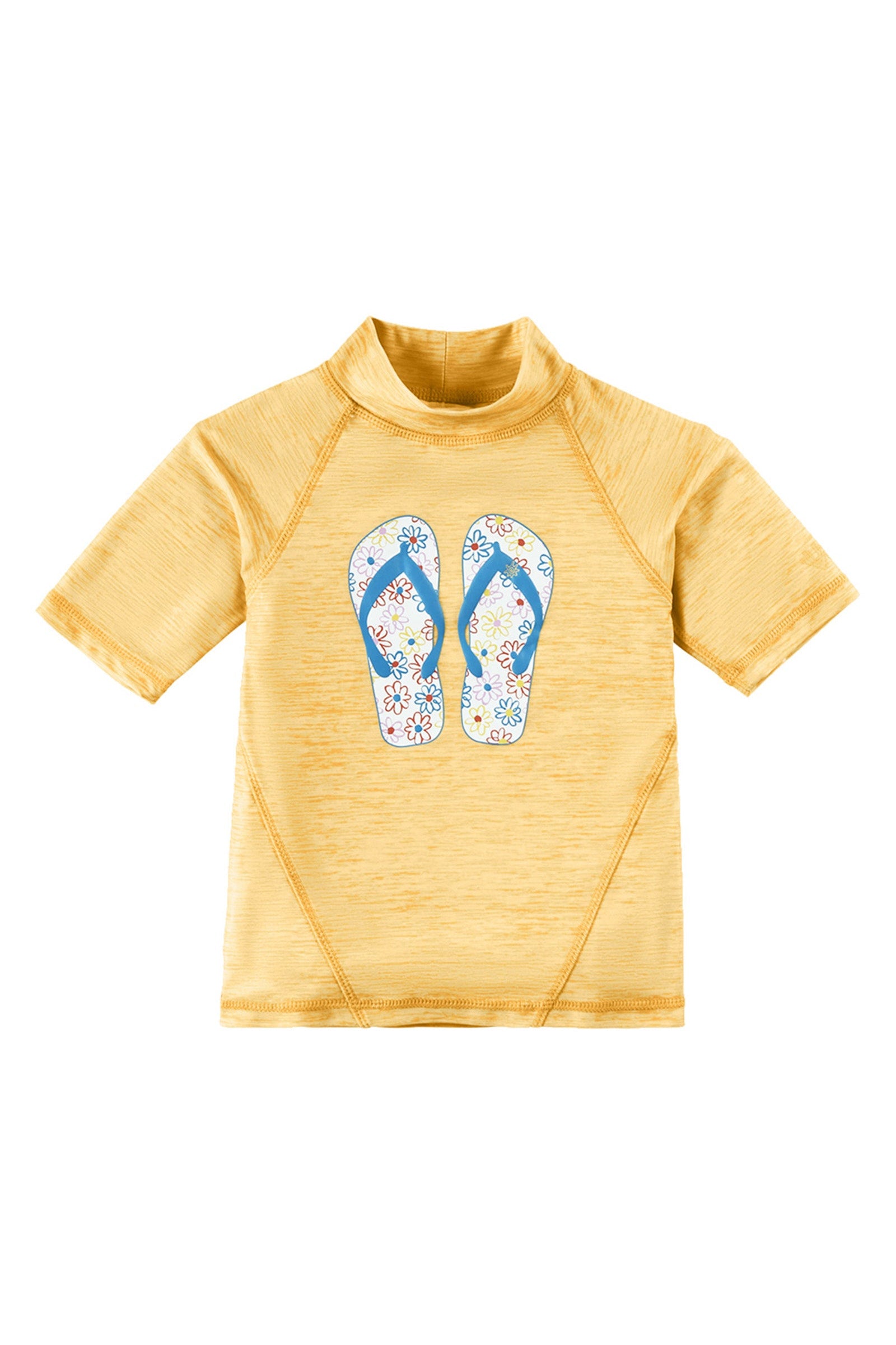 Girl's Short Sleeve Sport Swim Shirt|marigold-sandy-beach