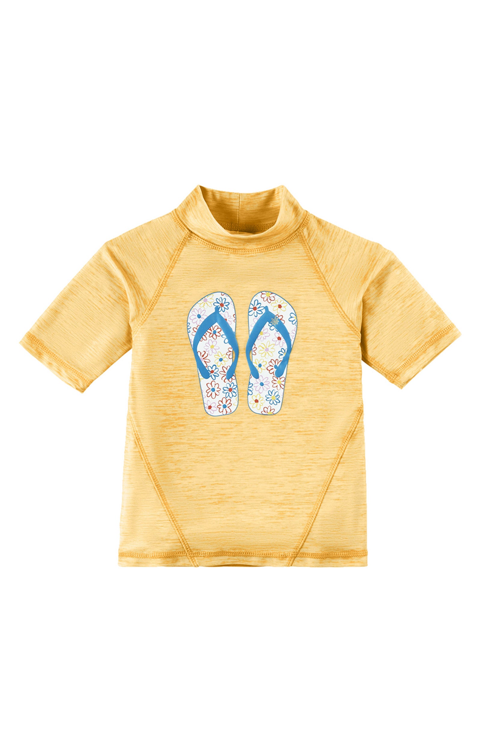 Girl's Short Sleeve Sport Swim Shirt|marigold-sandy-beach