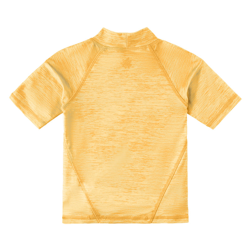 Girl's Short Sleeve Sport Swim Shirt Back View|marigold-sandy-beach