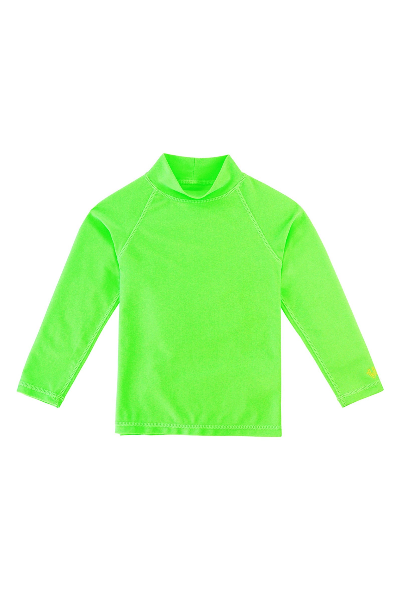 Kid's neon long sleeve swim shirt in neon green|neon-green