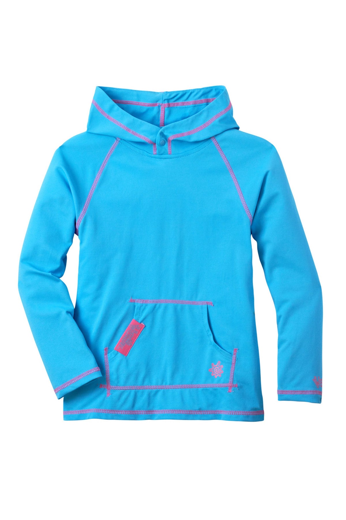 girl's pullover hoodie in aqua|aqua