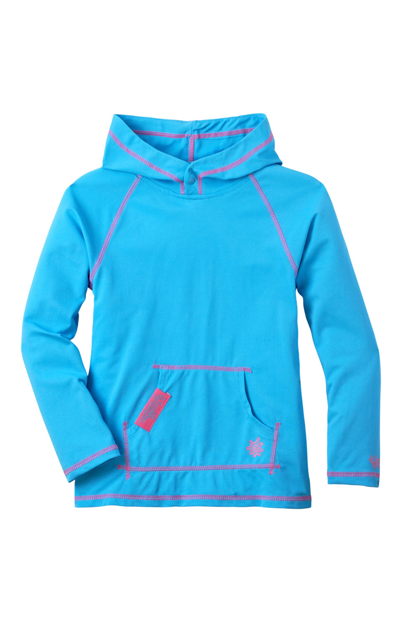 girl's pullover hoodie in aqua|aqua