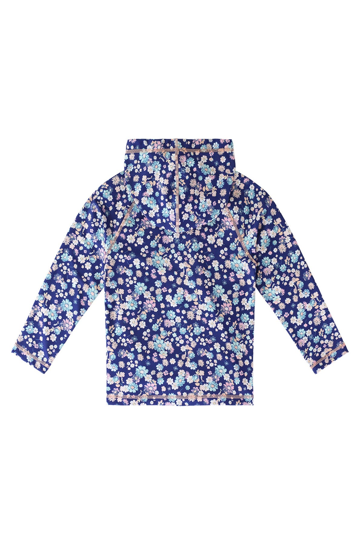 Back of the girls pullover hoodie in country bloom|country-bloom