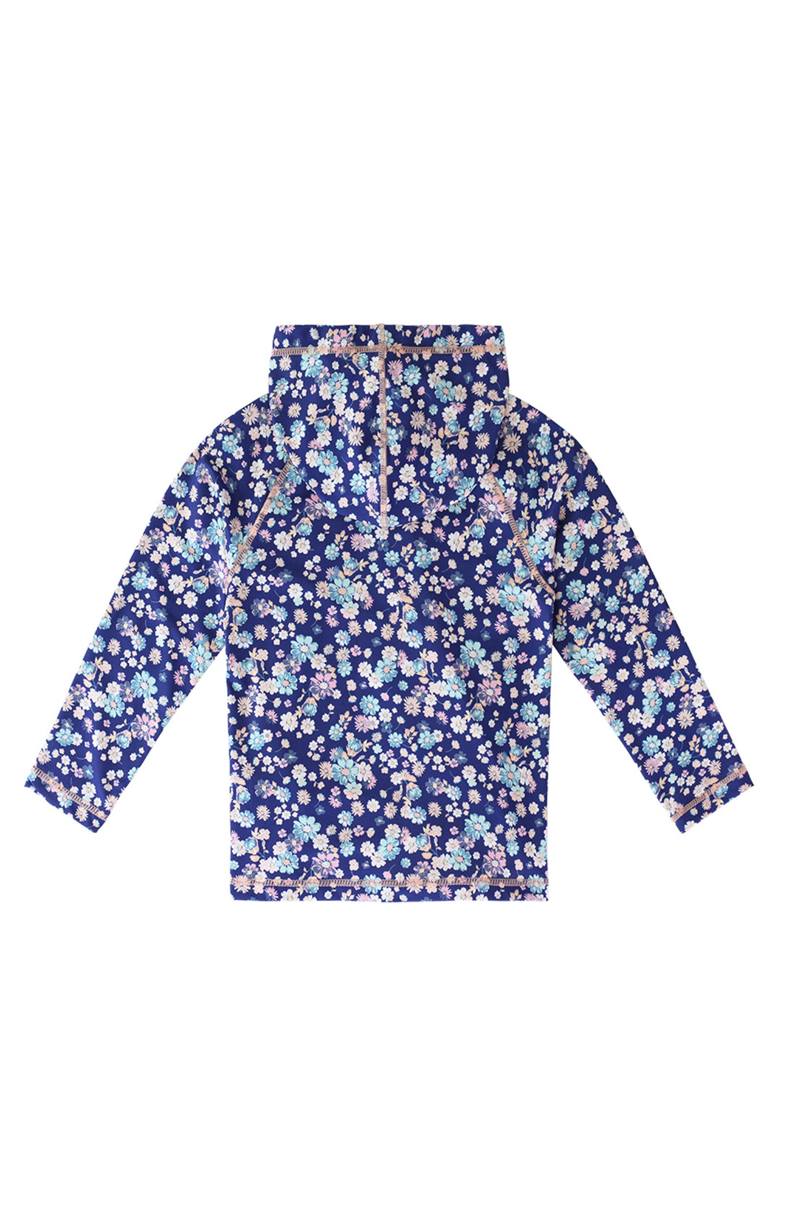 Back of the girls pullover hoodie in country bloom|country-bloom