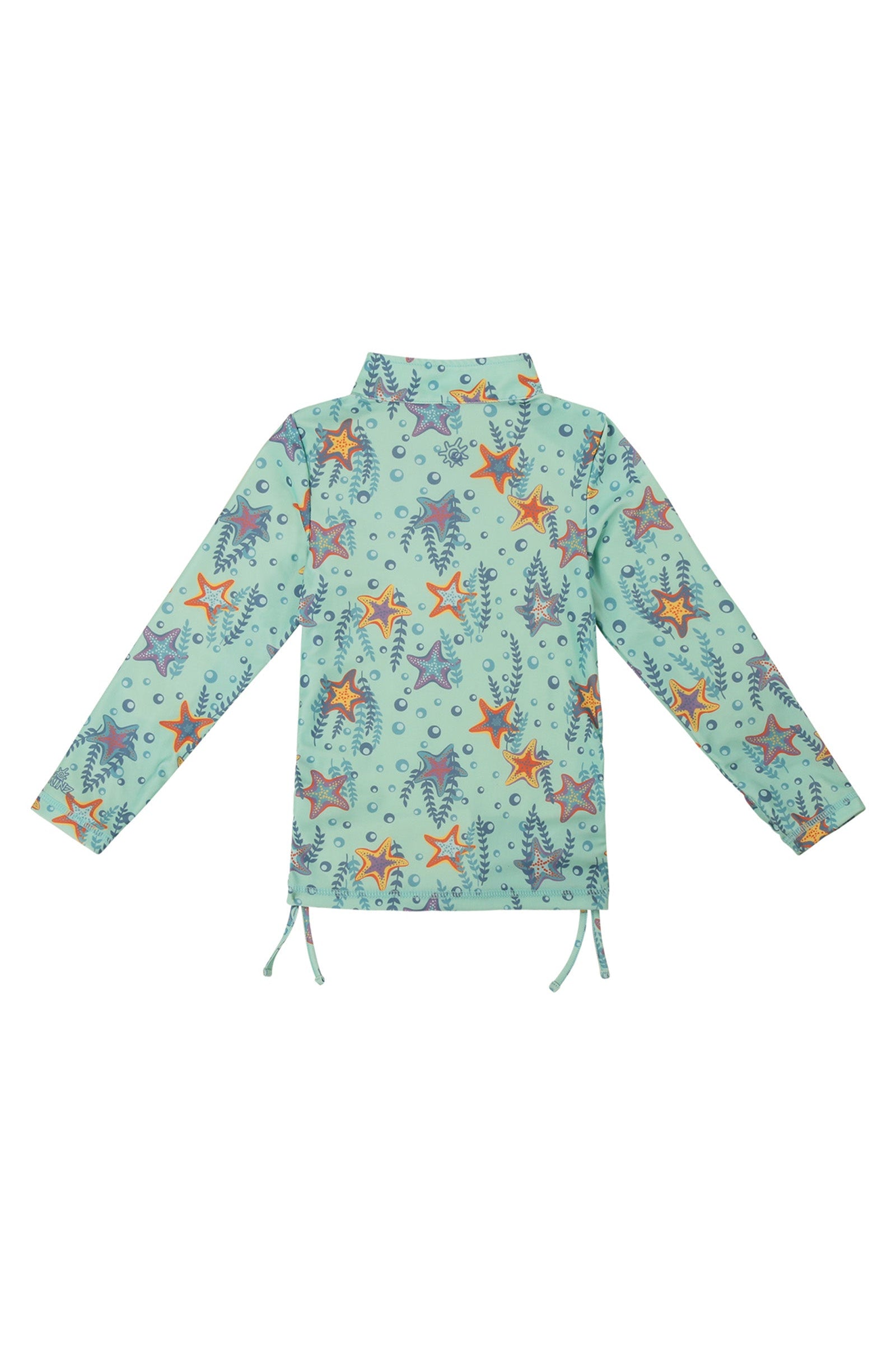 Girl's Half Zip Ruched Sun and Swim Shirt|dancing-starfish