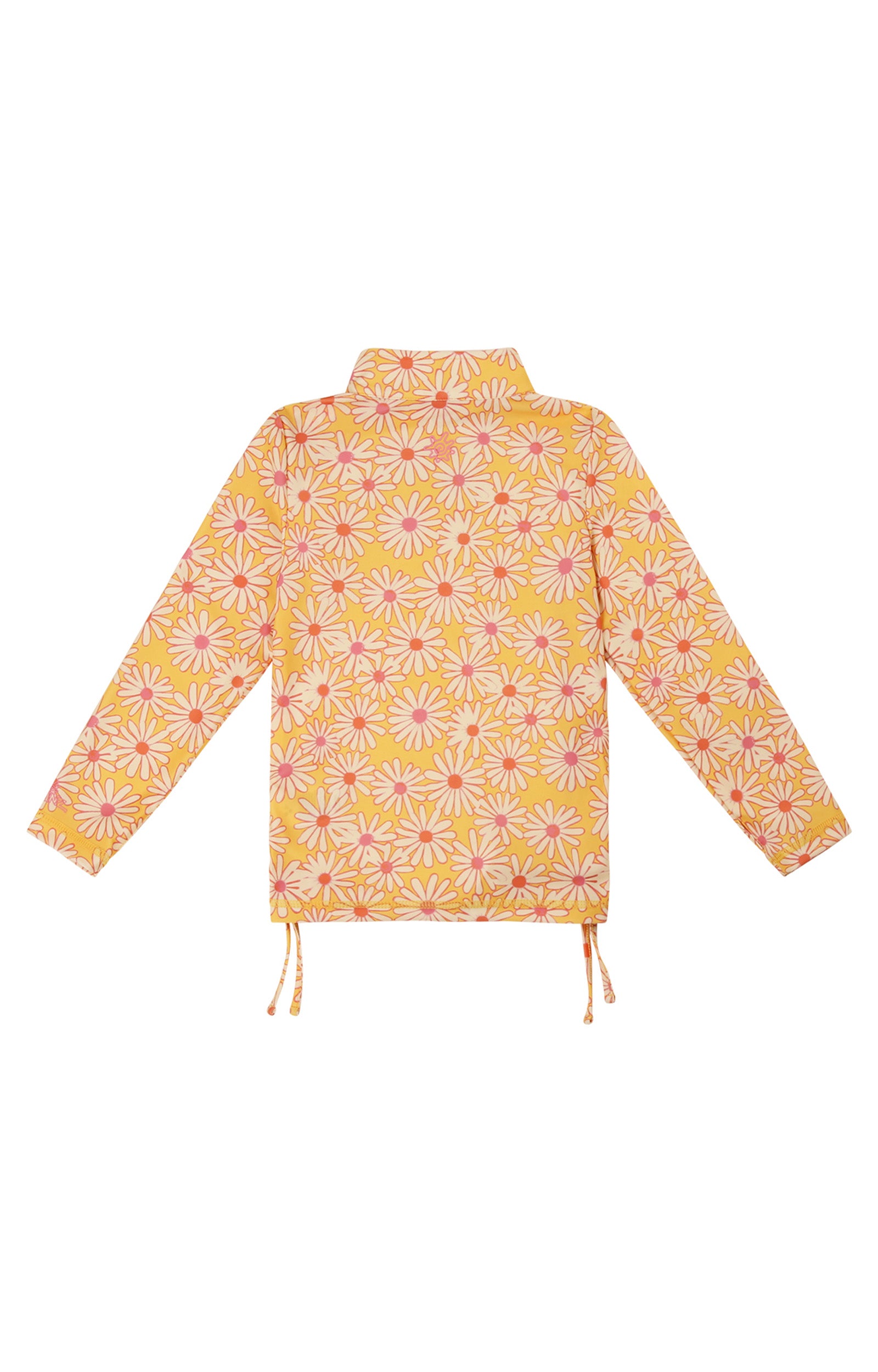 Girl's Half Zip Ruched Sun and Swim Shirt|sunshine-daisies