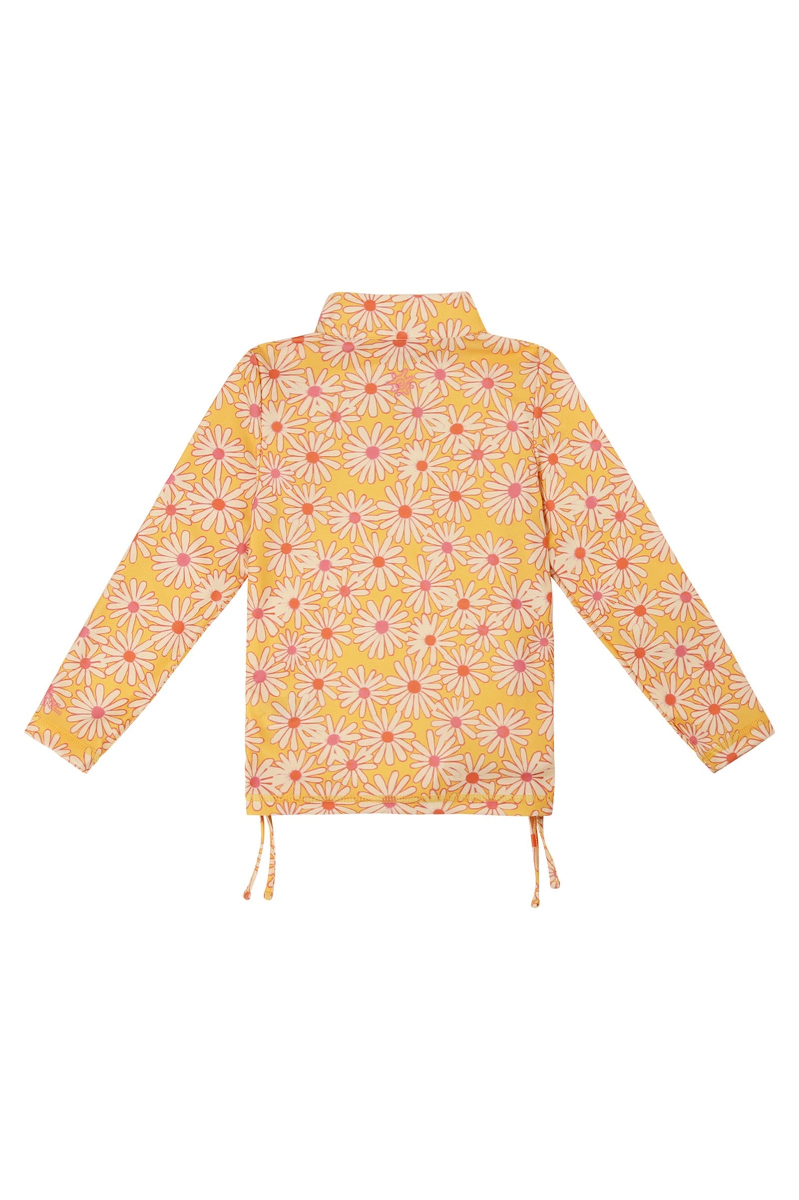 Girl's Half Zip Ruched Sun and Swim Shirt|sunshine-daisies