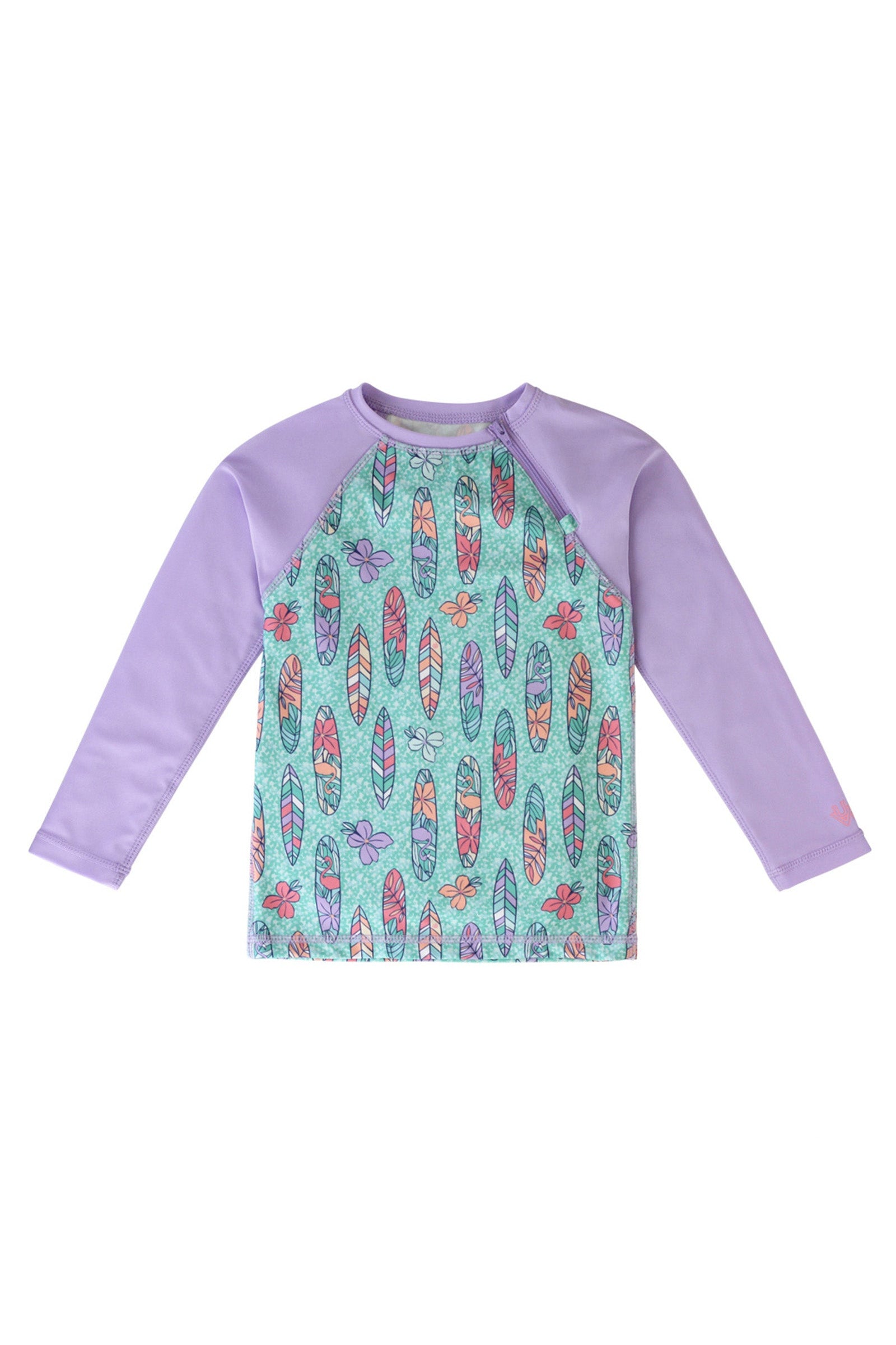 girl's long sleeve swim shirt in petal power|petal-power