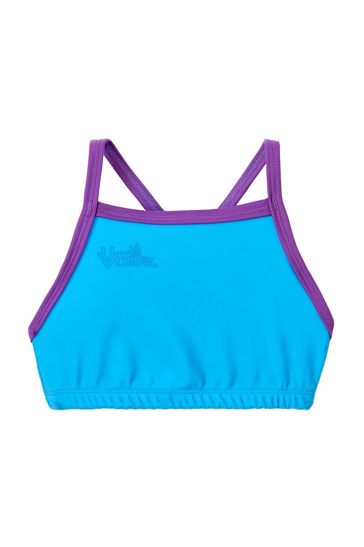 girls bikini top in aqua purple