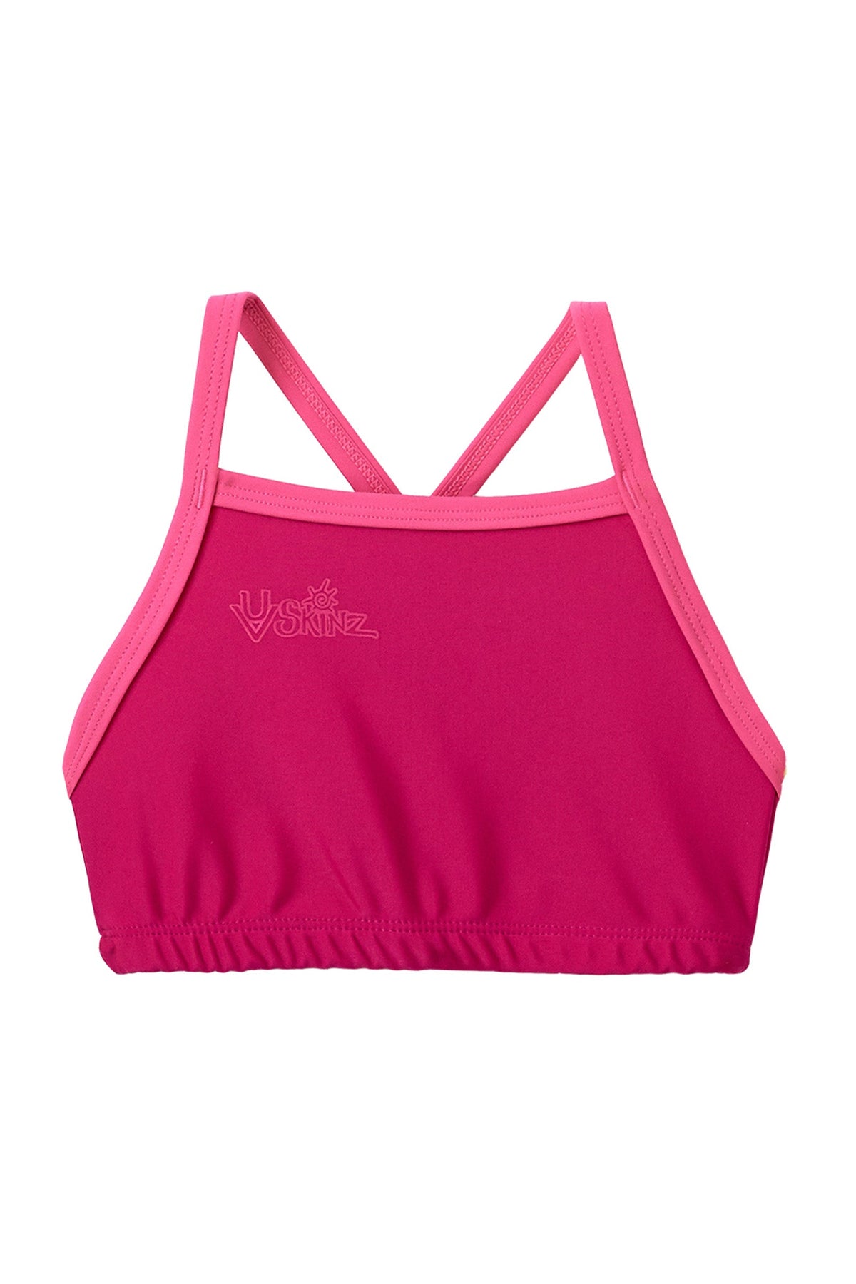 girls bikini top in hot pink bubblegum