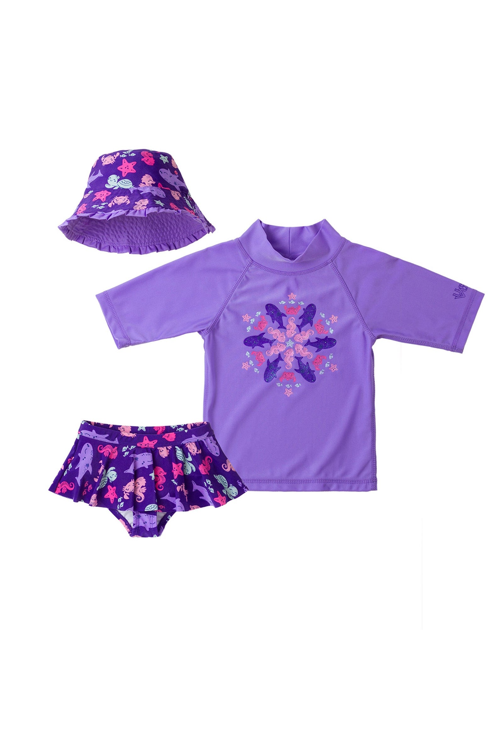 Girl's 3PC Sun & Swim Set