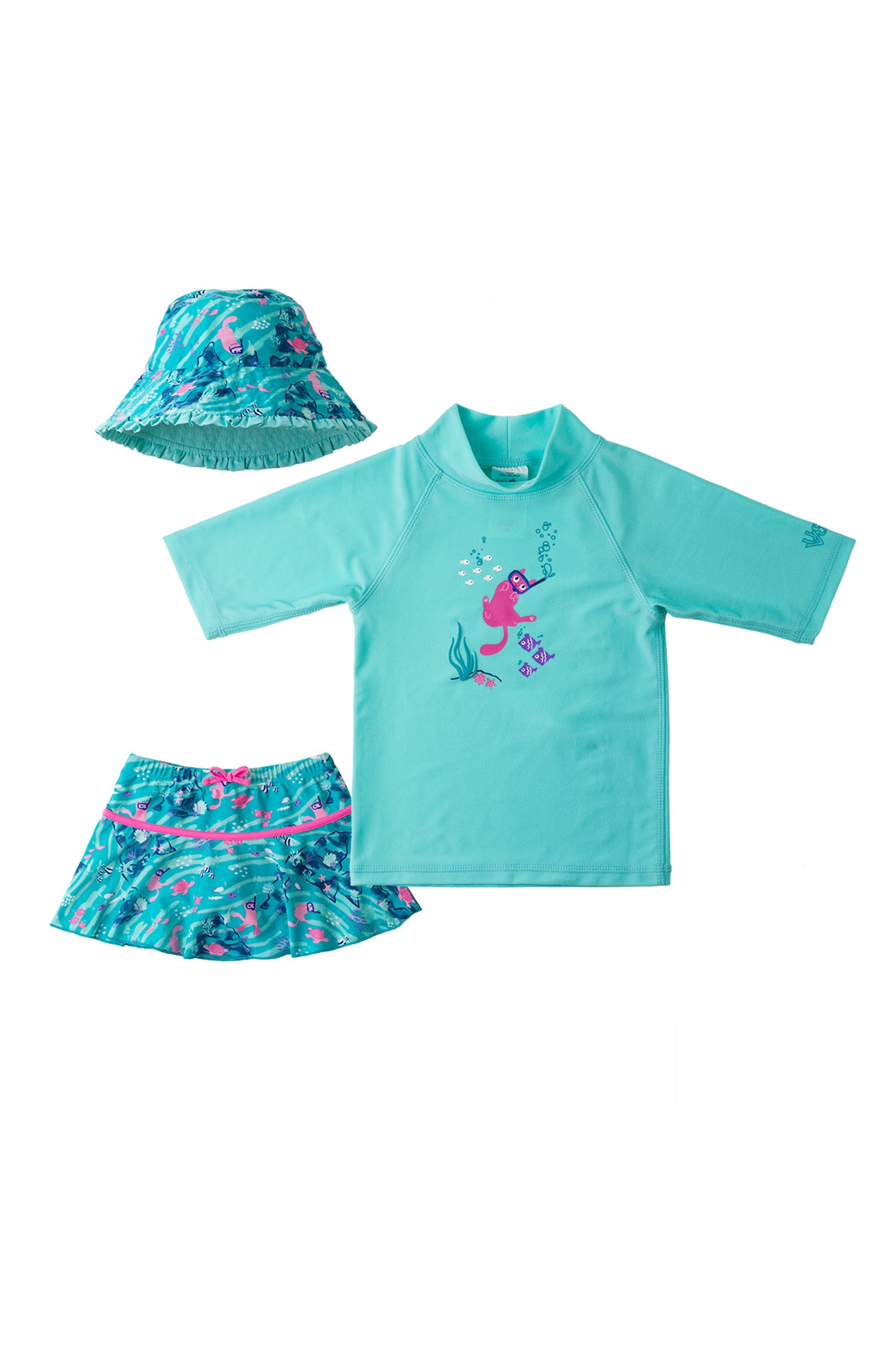 Girl's 3PC Sun & Swim Set