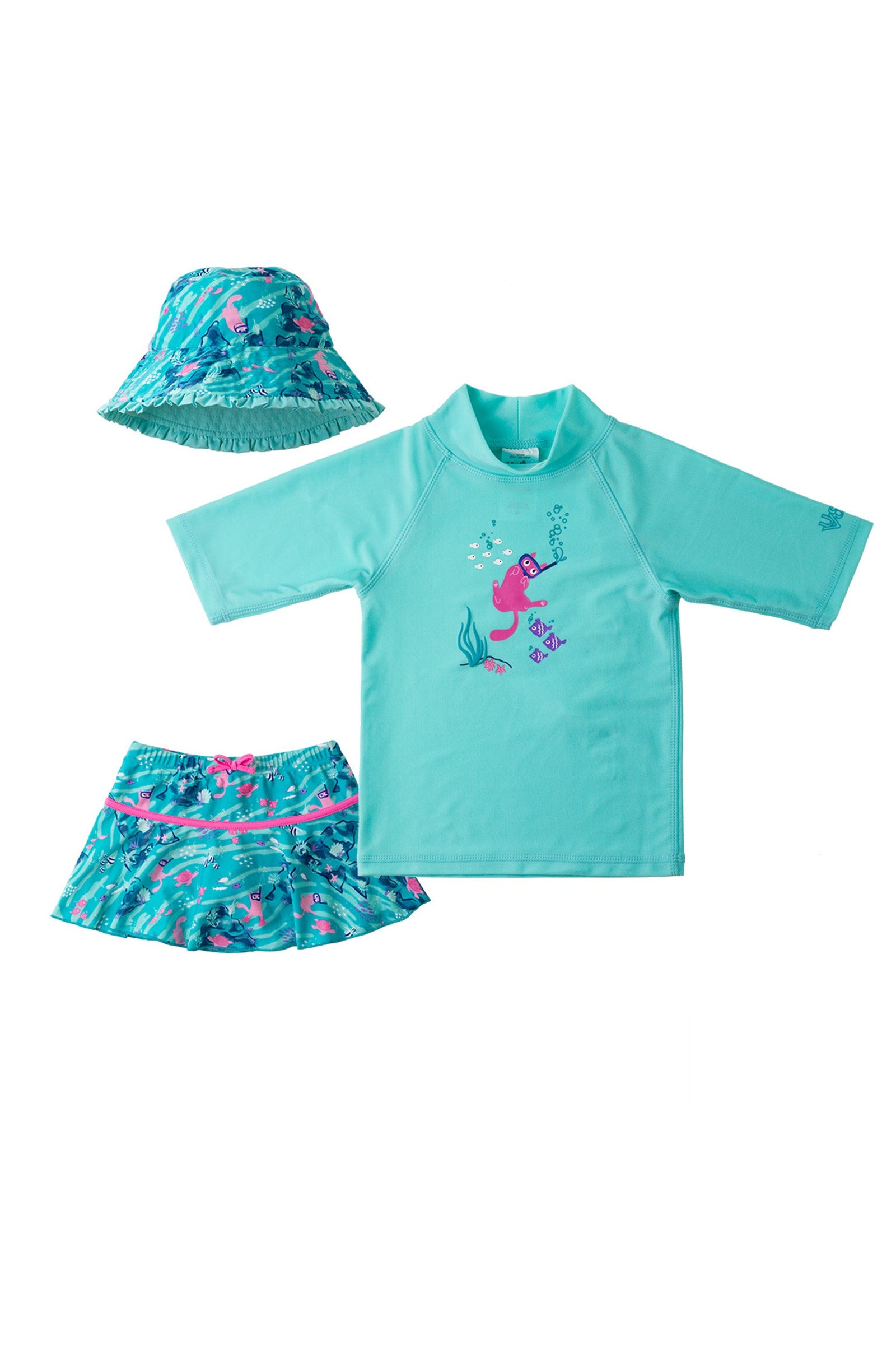 Girl's 3PC Sun & Swim Set