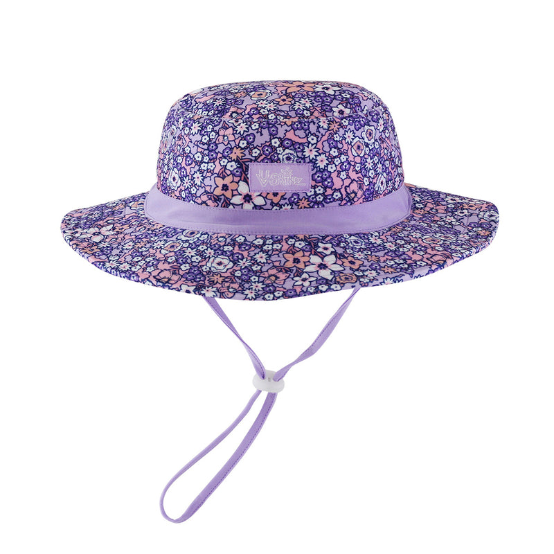UV Skinz's girl's swim hat in lavender fields|lavender-fields