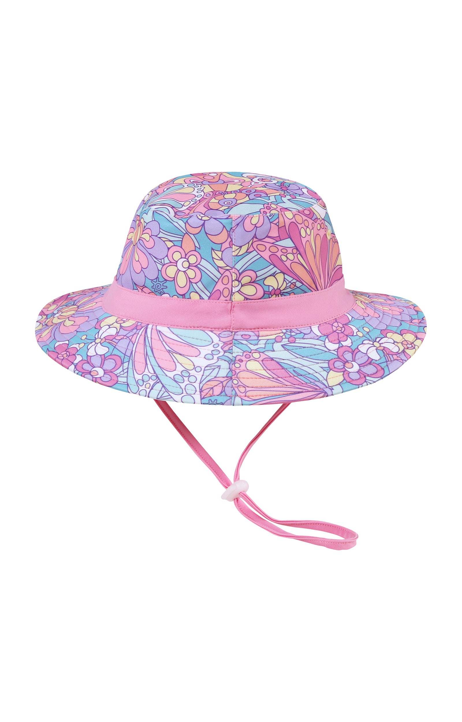 back view of girls swim hat|mosaic-butterflies