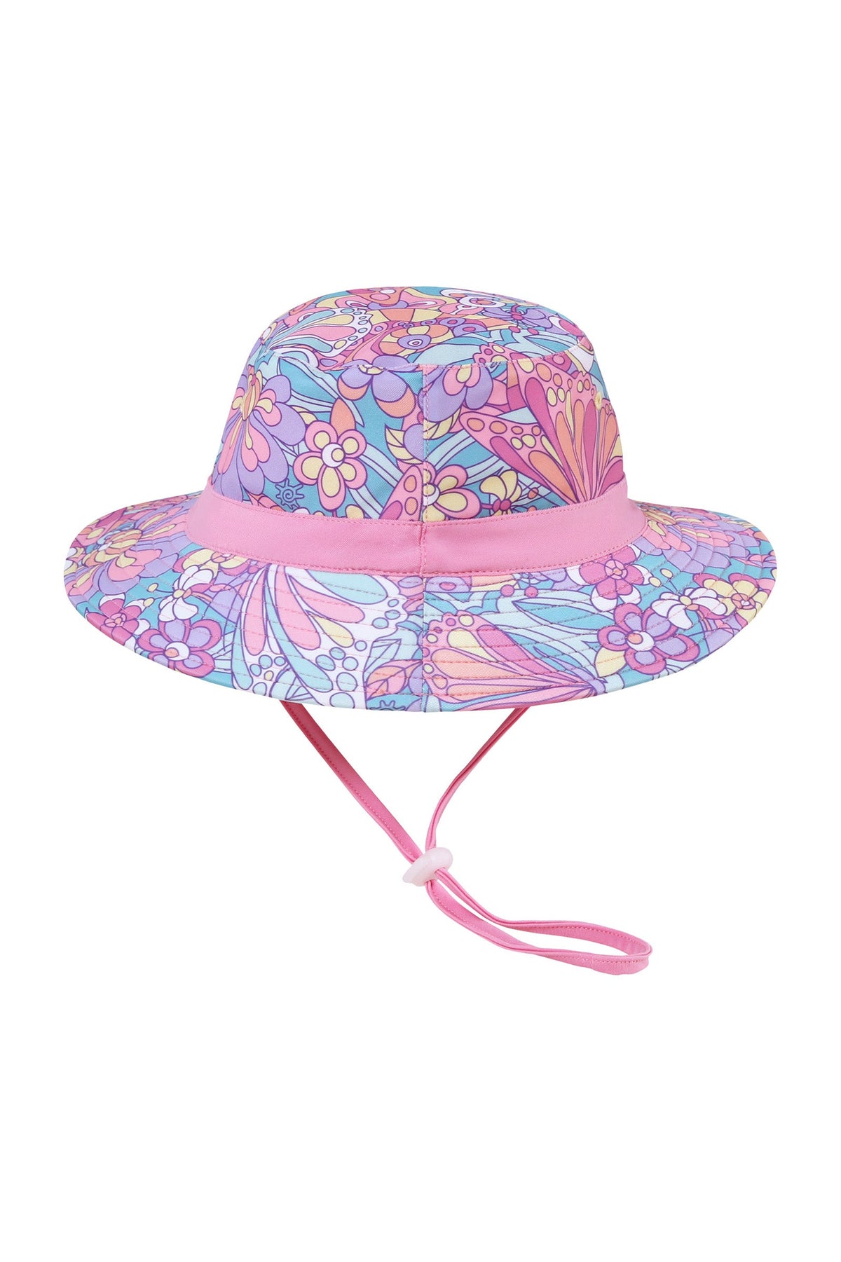 back view of girls swim hat|mosaic-butterflies