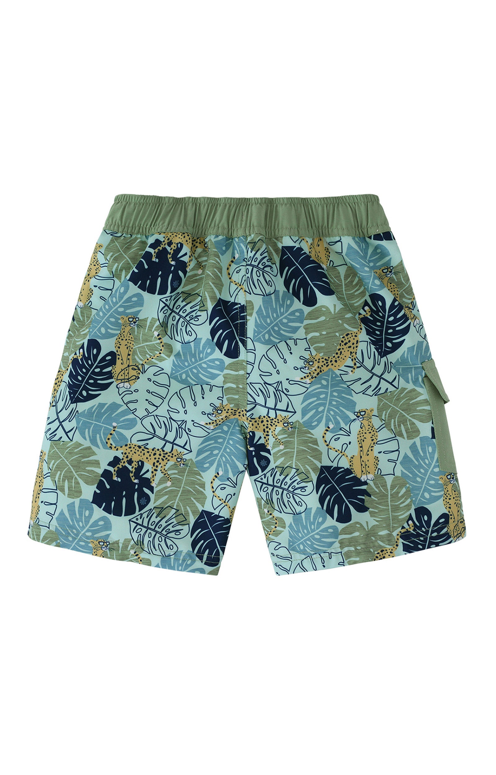 Back of the Boy's Classic Board Shorts in Cool Cat|cool-cat