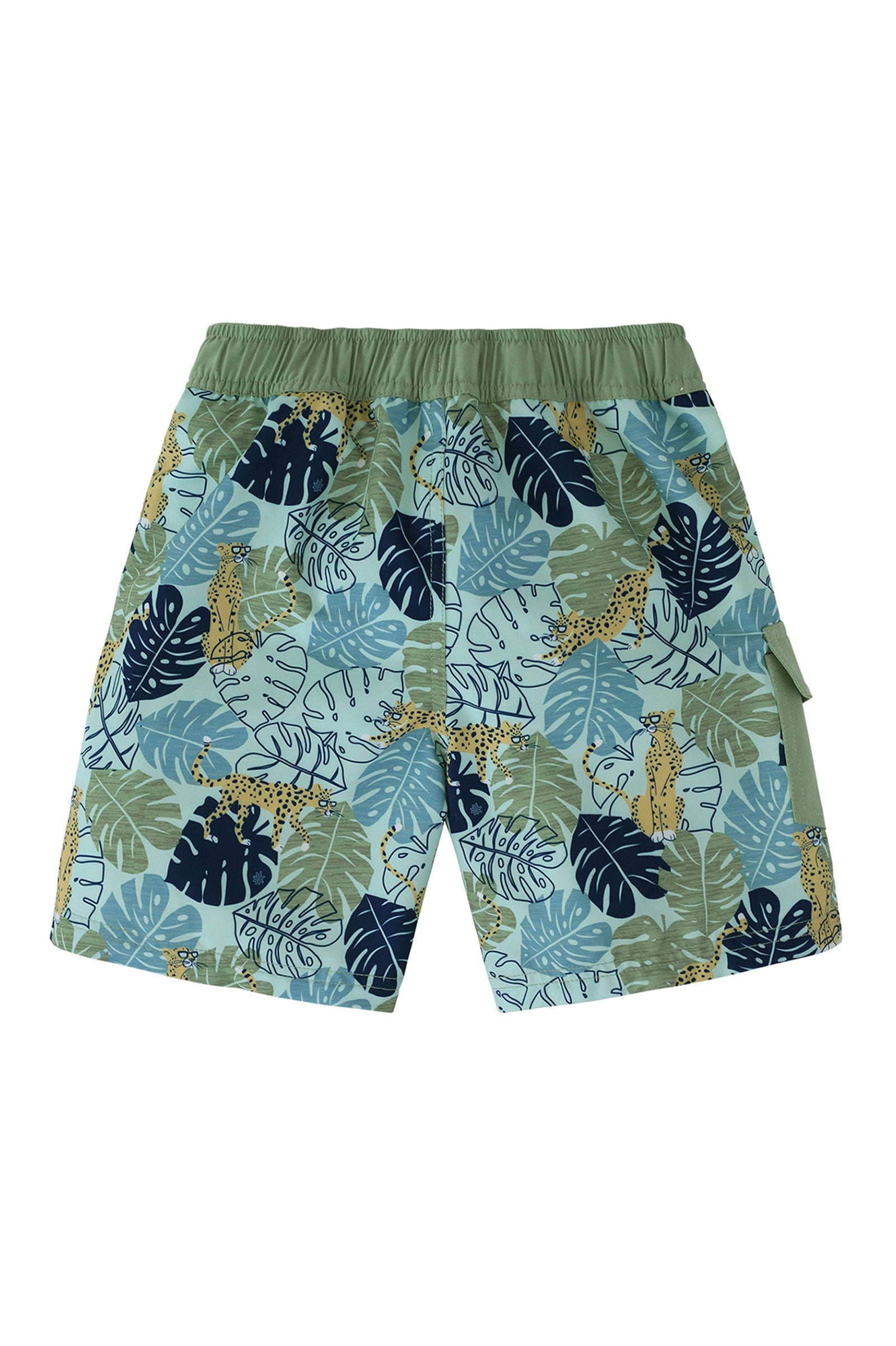 Back of the Boy's Classic Board Shorts in Cool Cat|cool-cat