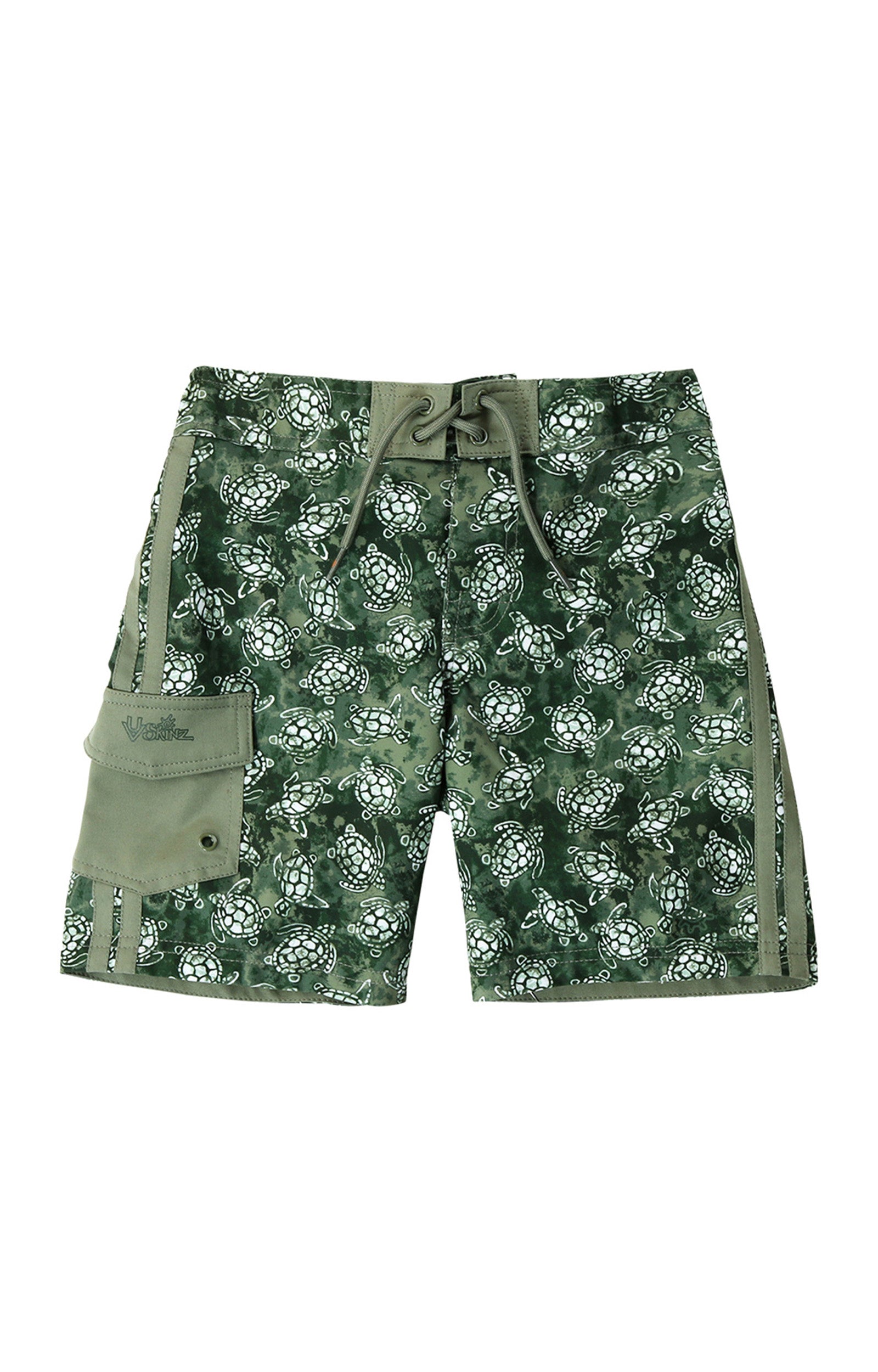 Boy's Racer Stripe Board Short in Turtle Cove|turtle-cove