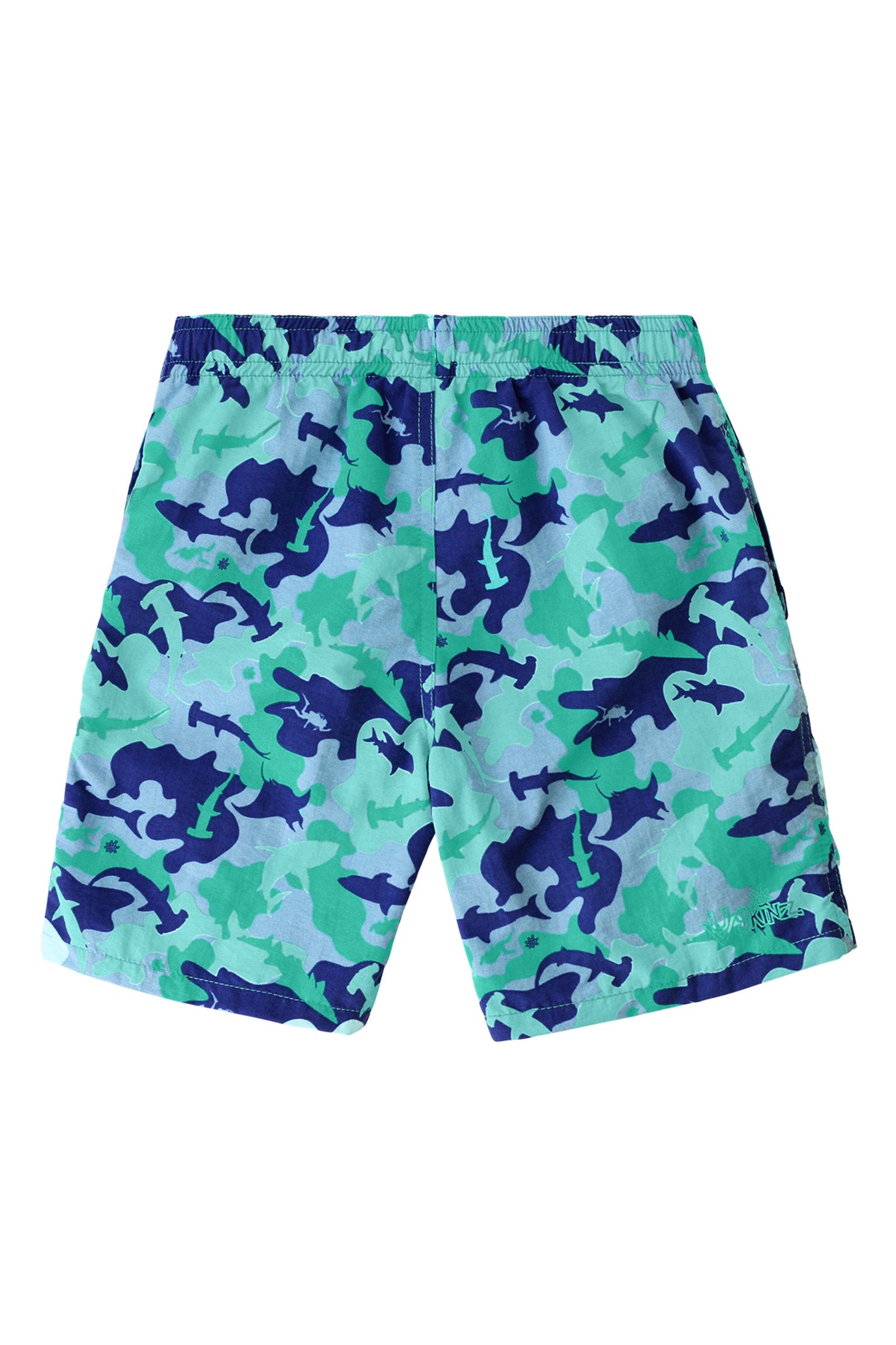 back of the boys beach shorts in ocean camo|ocean-camo