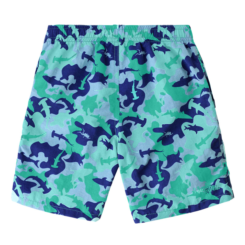 back of the boys beach shorts in ocean camo|ocean-camo