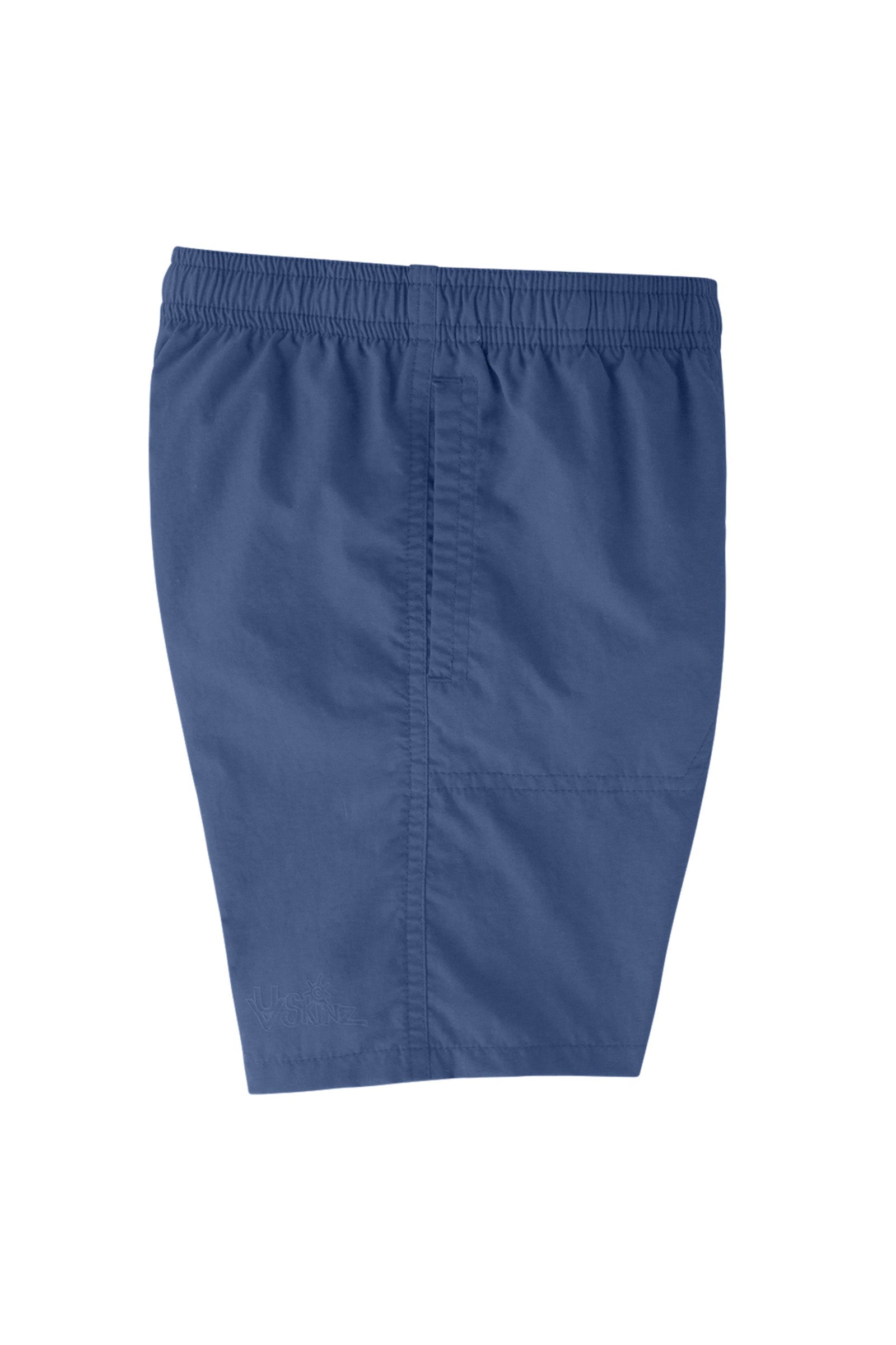side view of the boys beach shorts in washed navy|washed-navy