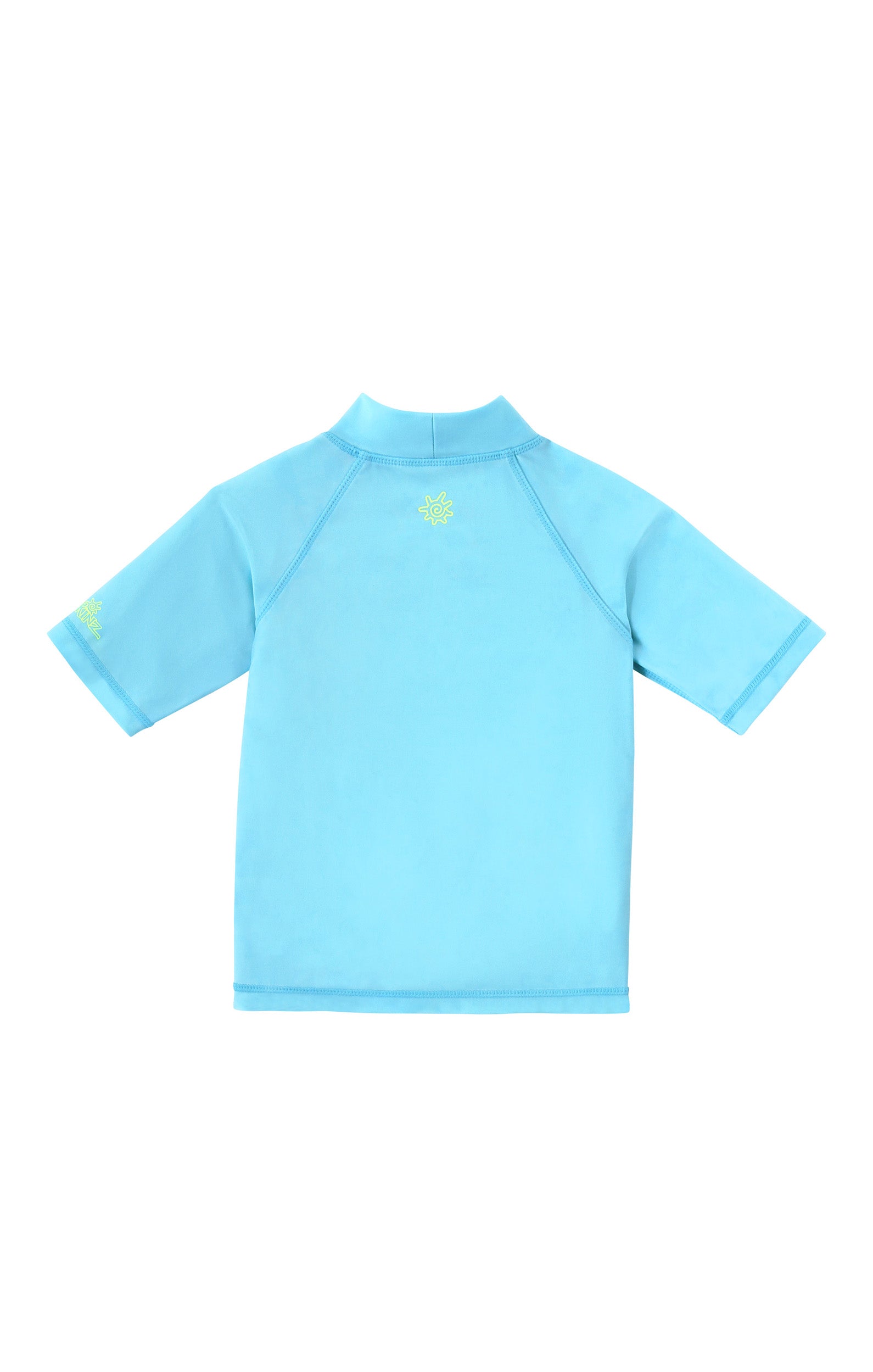 back view of kids neon magic print sun and swim shirt|neon-sea-life