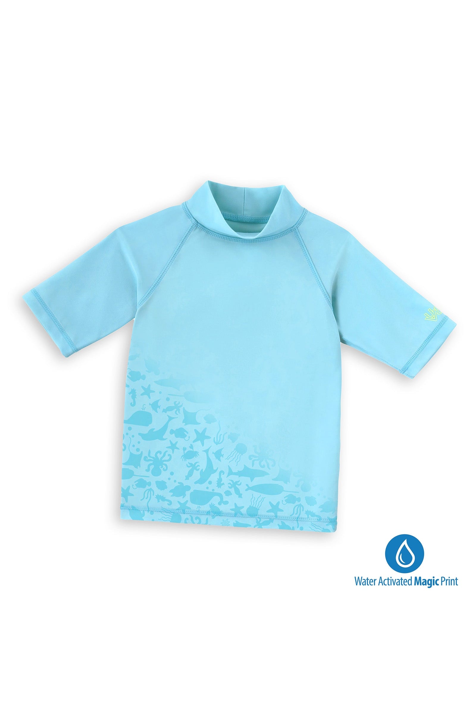 kids neon magic print sun and swim shirt|neon-sea-life