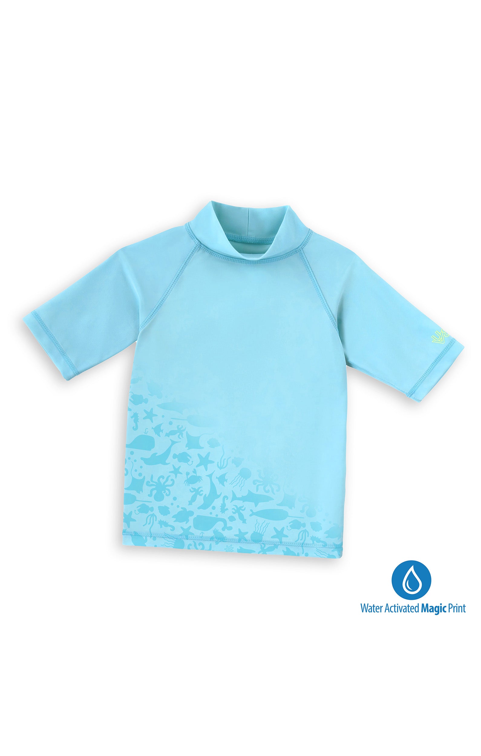 kids neon magic print sun and swim shirt|neon-sea-life