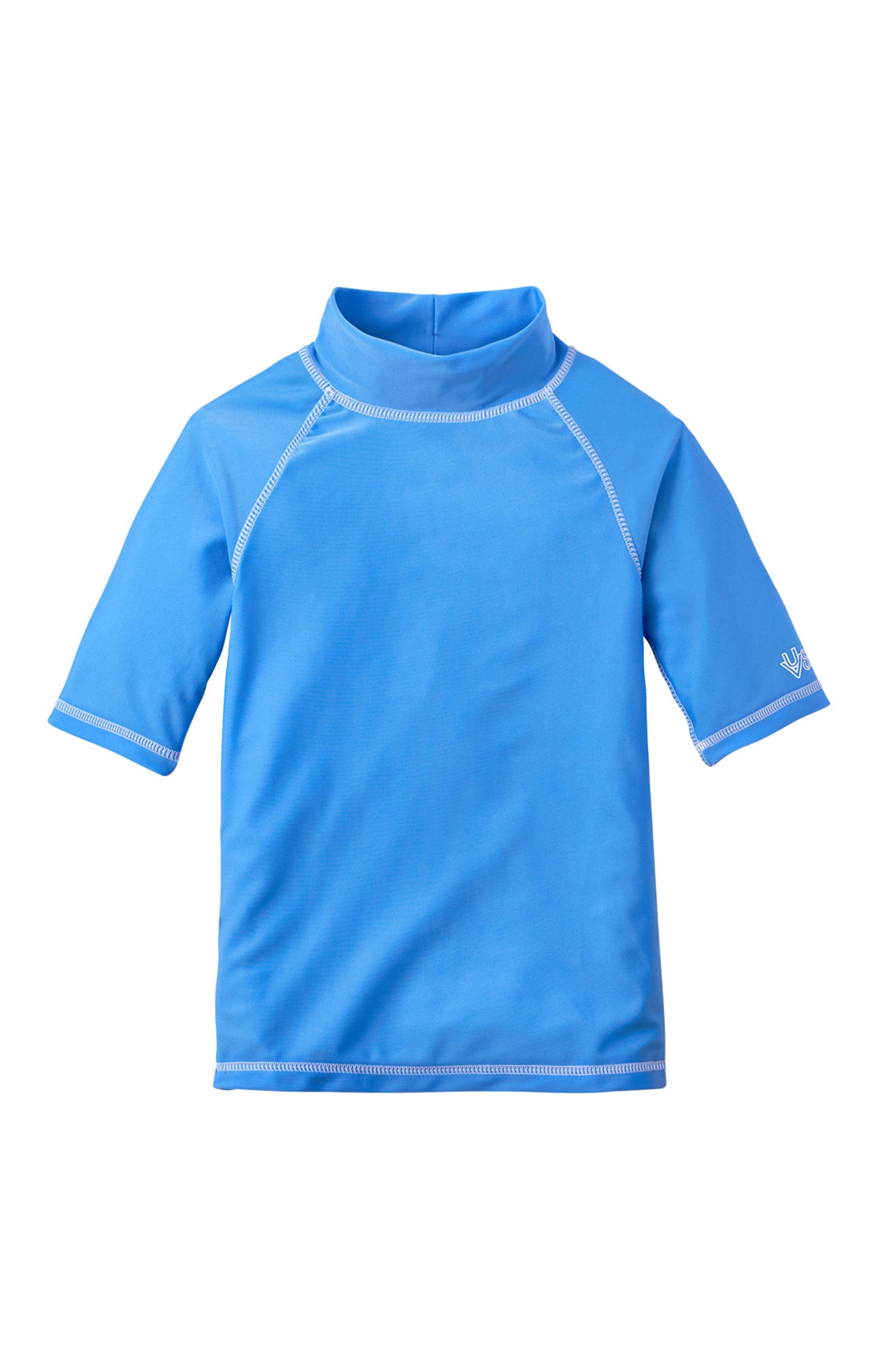 Kid's short sleeve swim shirt in ocean blue|ocean-blue