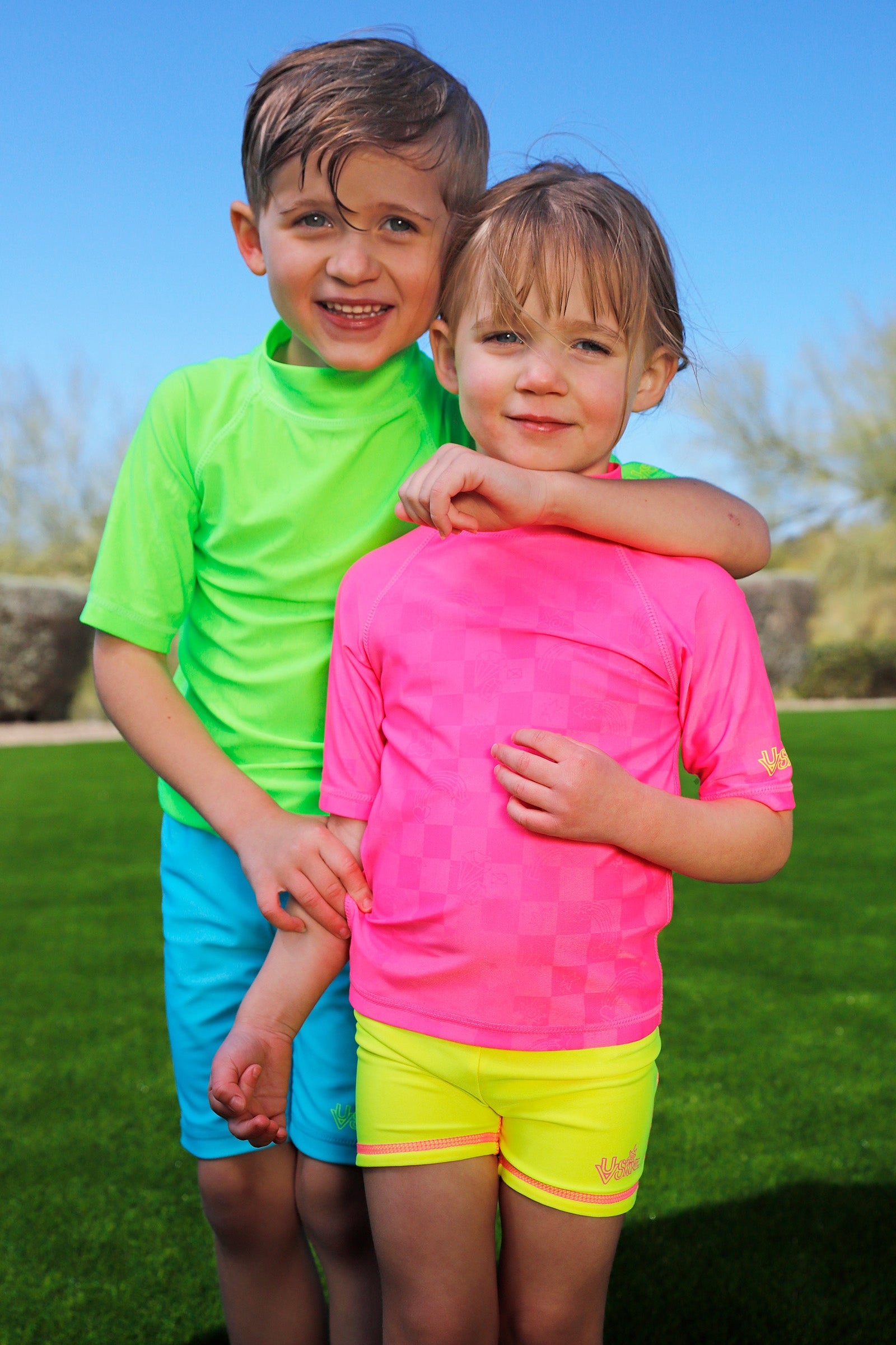 Kid's Neon Short Sleeve Sun & Swim Shirt