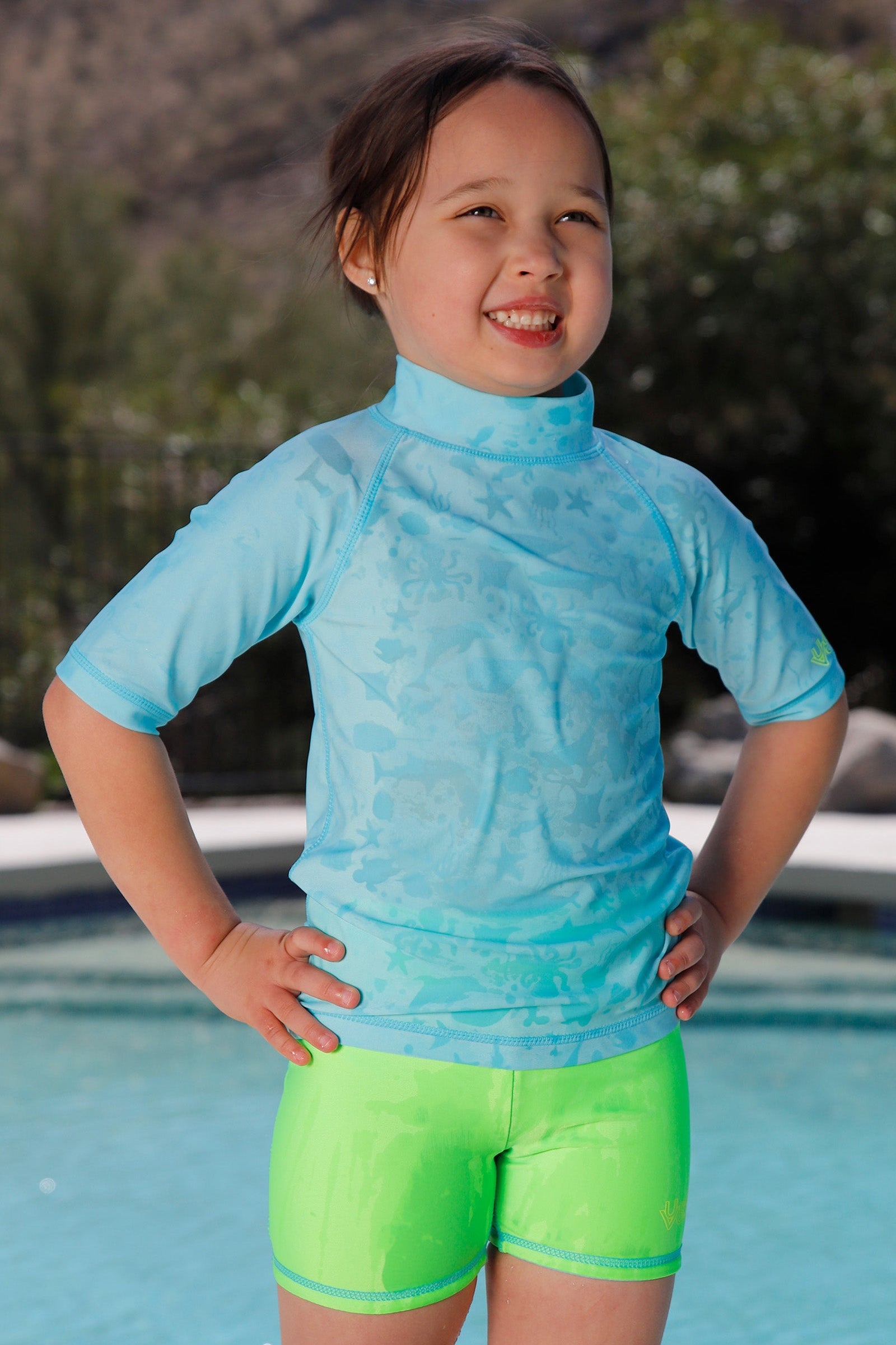 Kid's Neon Short Sleeve Sun & Swim Shirt