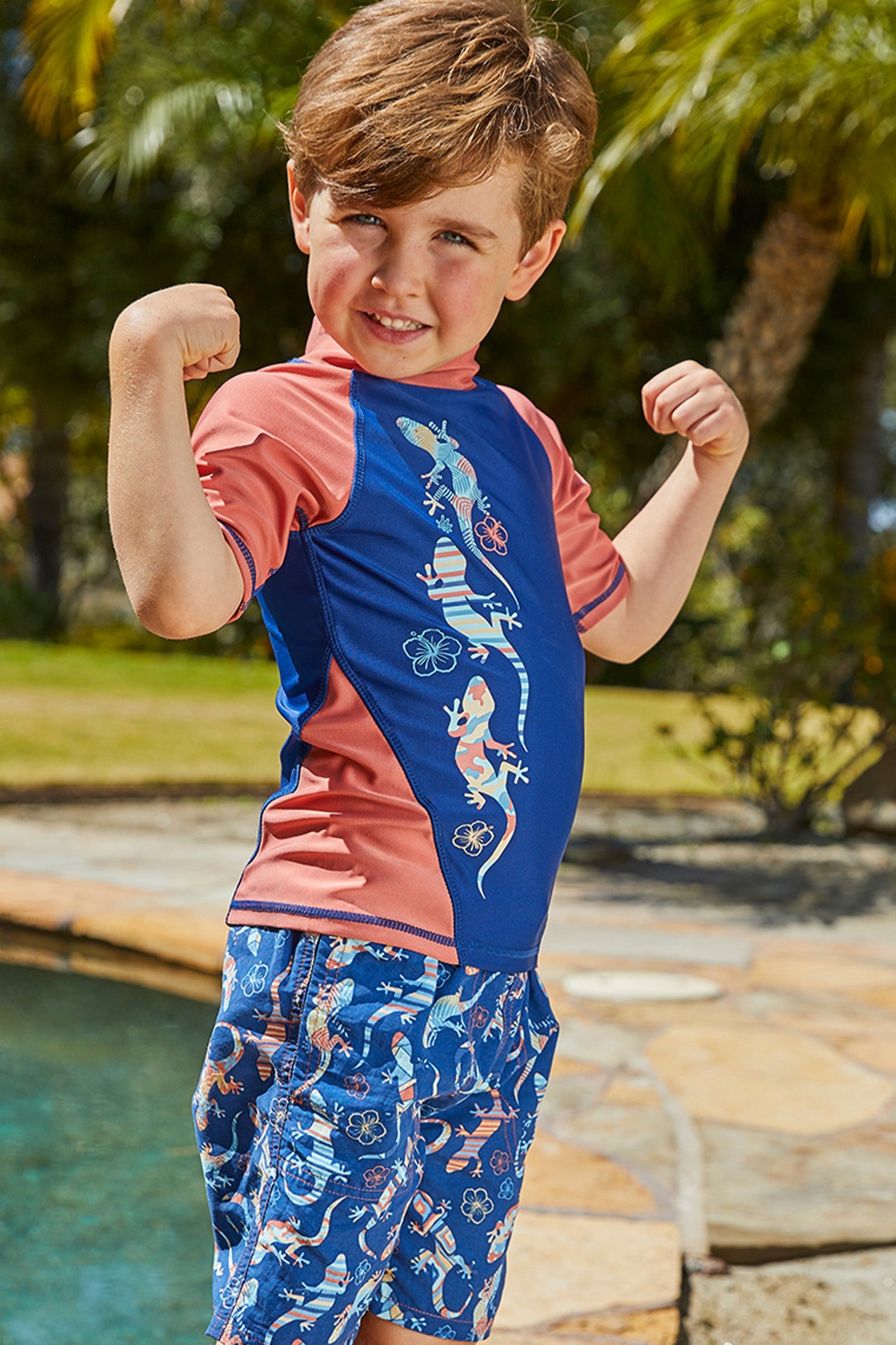 Boy's Short Sleeve Sport Sun & Swim Shirt