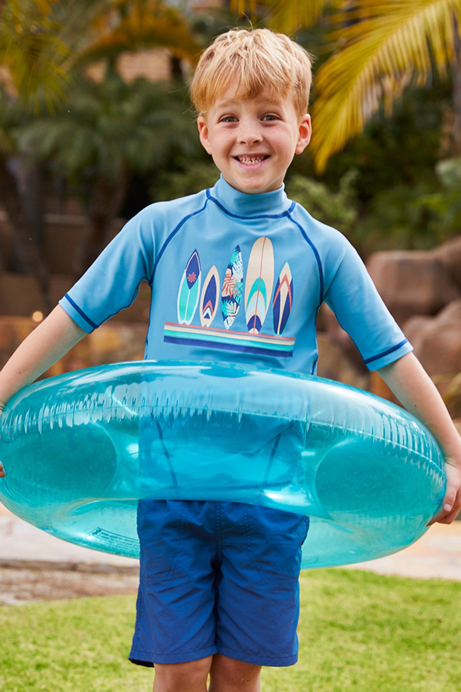 Boy's Short Sleeve Sport Sun & Swim Shirt