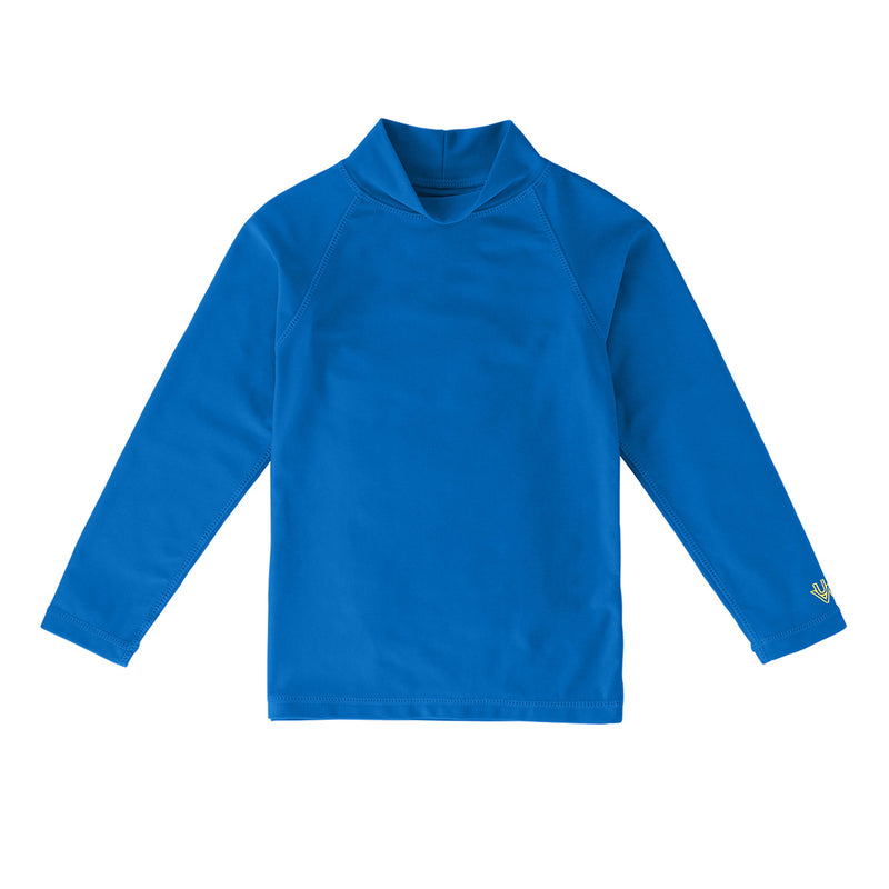 Kid's neon long sleeve swim shirt in neon blue|neon-blue