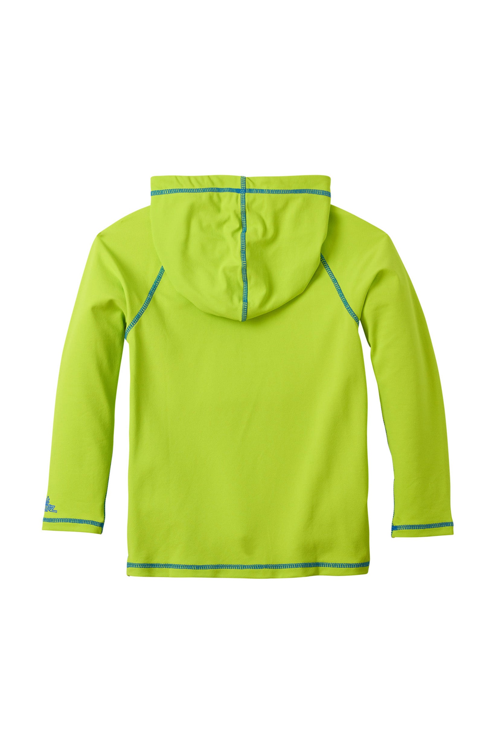 back of the boy's pullover hoodie in lime punch|lime-punch