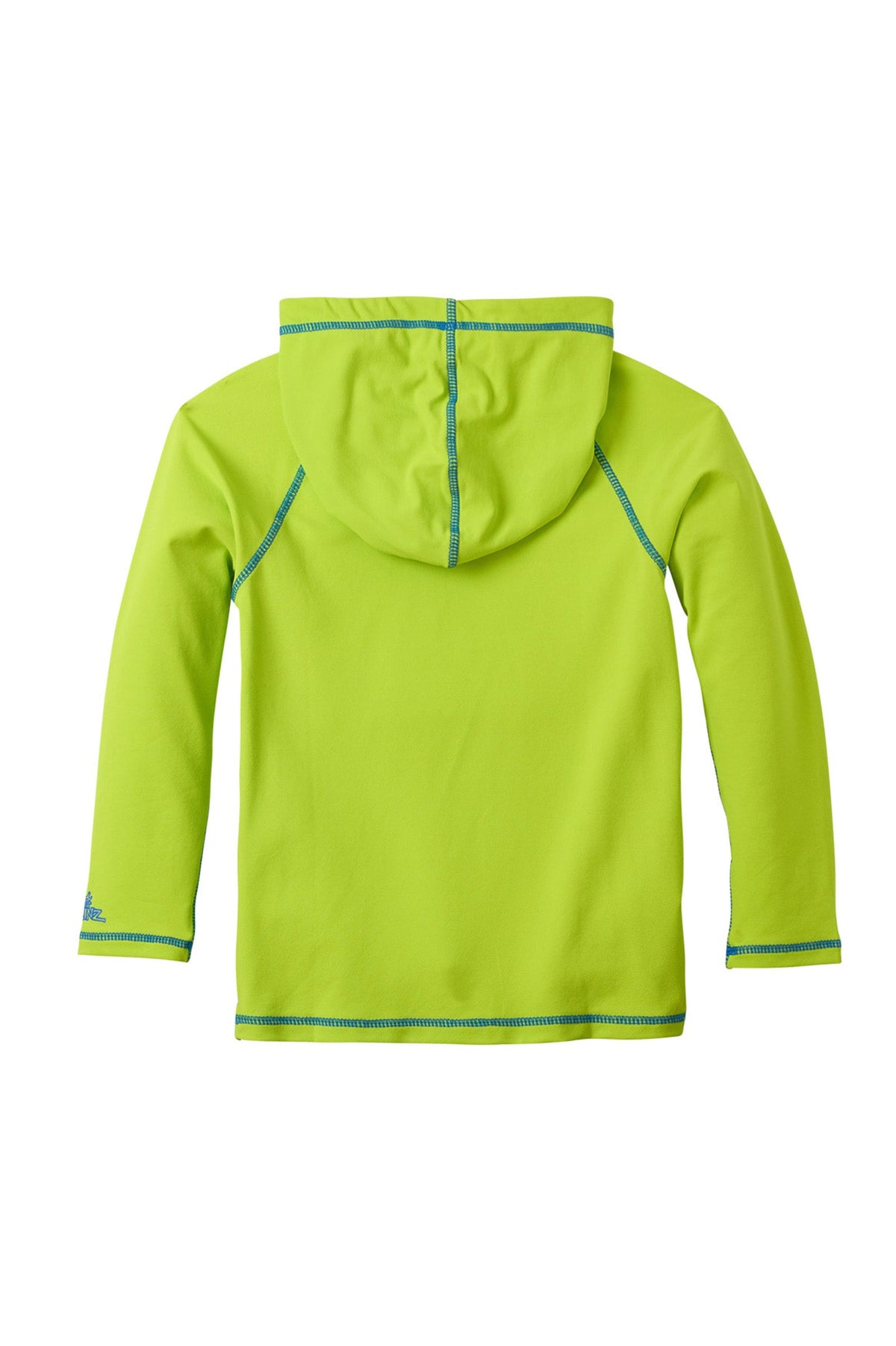 back of the boy's pullover hoodie in lime punch|lime-punch
