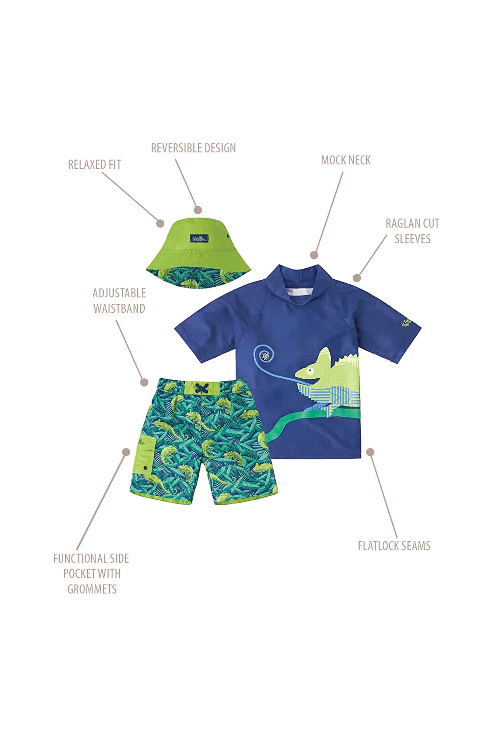 Boy's 3PC Sun & Swim Set