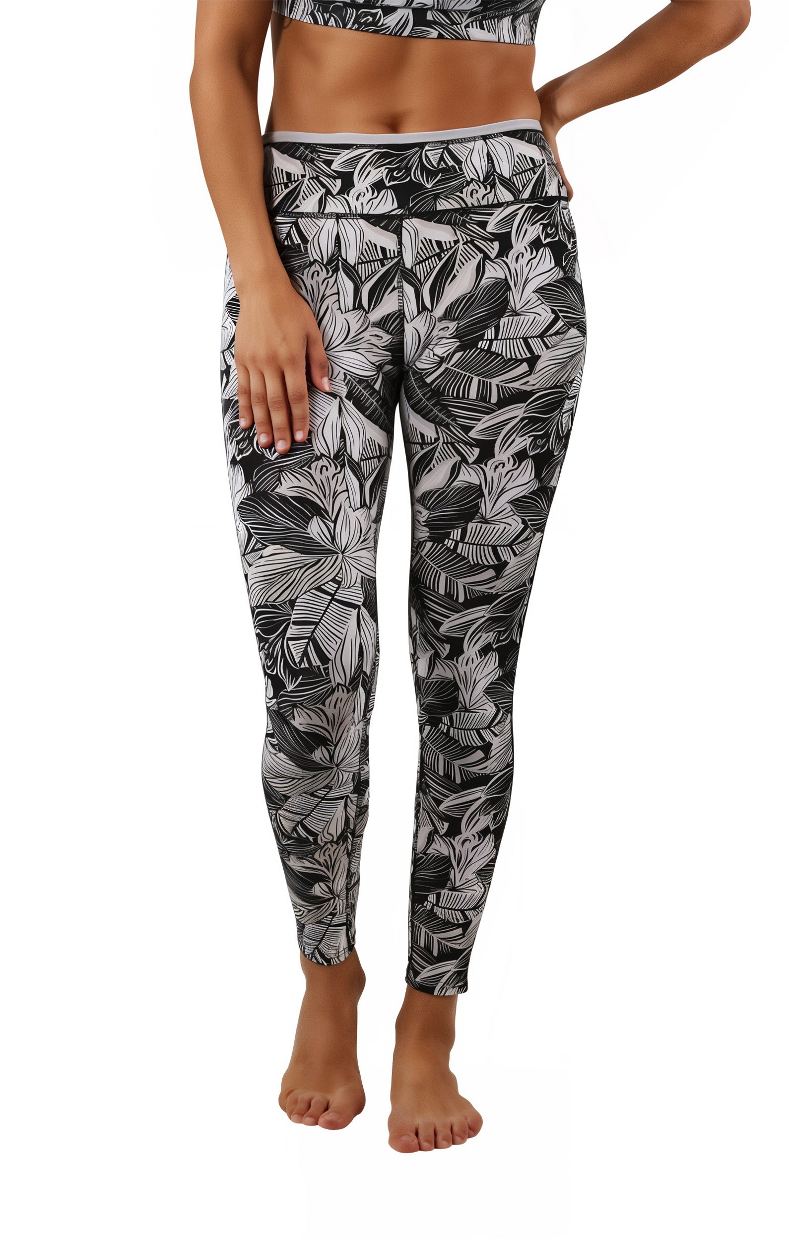 women's upf 50 active sport swim tights|woodblock-tropics