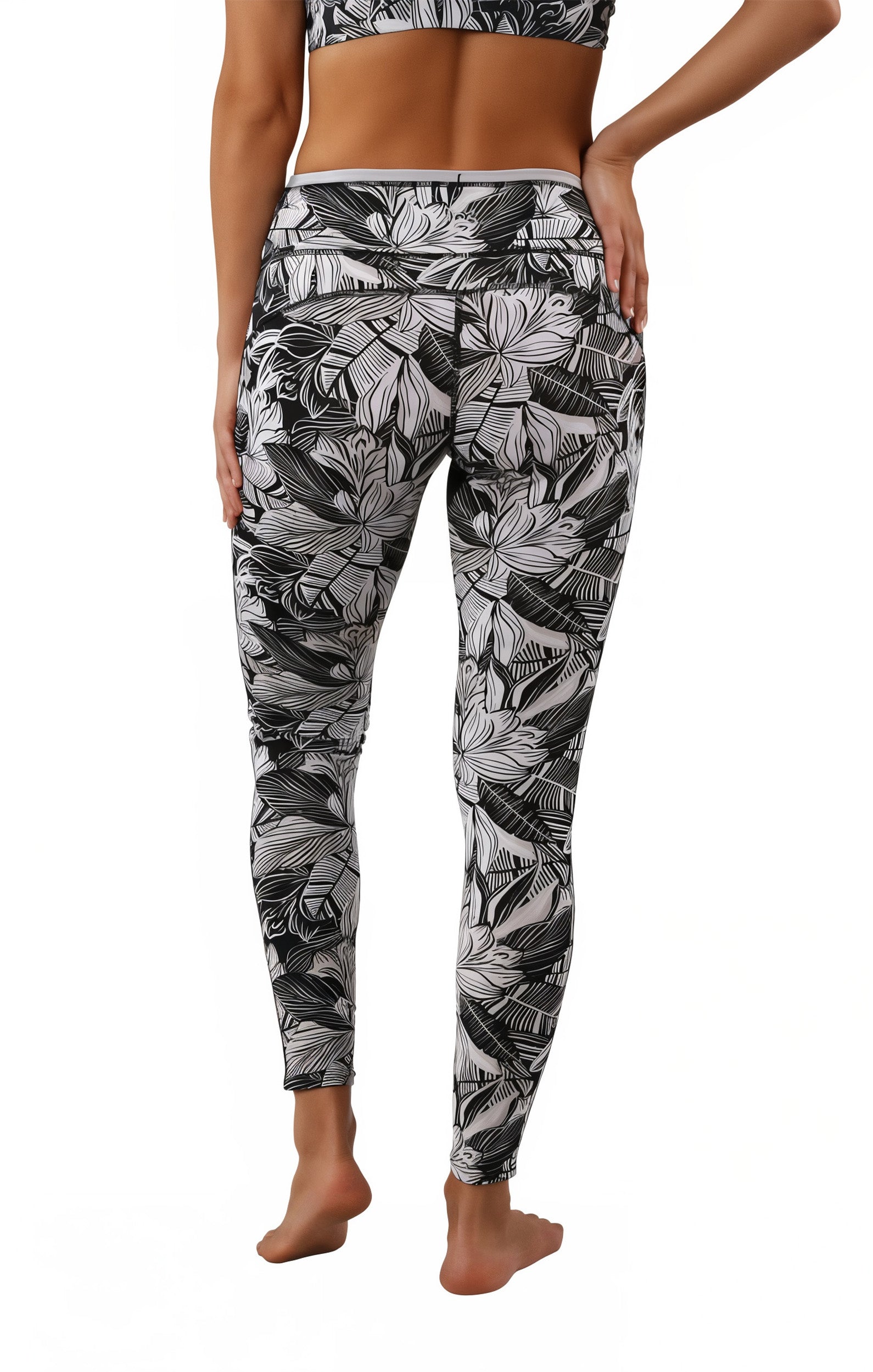 women's upf 50 active sport swim tights|woodblock-tropics