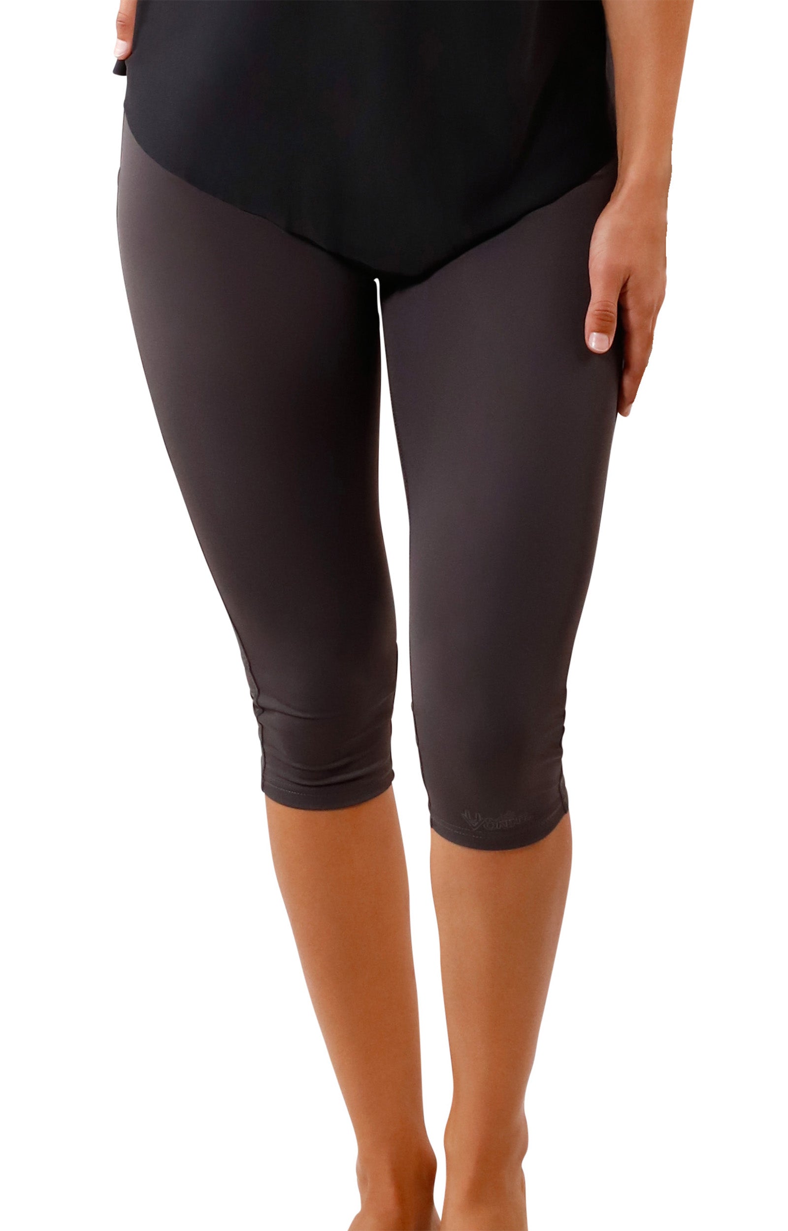 uv skinz women's active sport swim capris in charcoal|charcoal