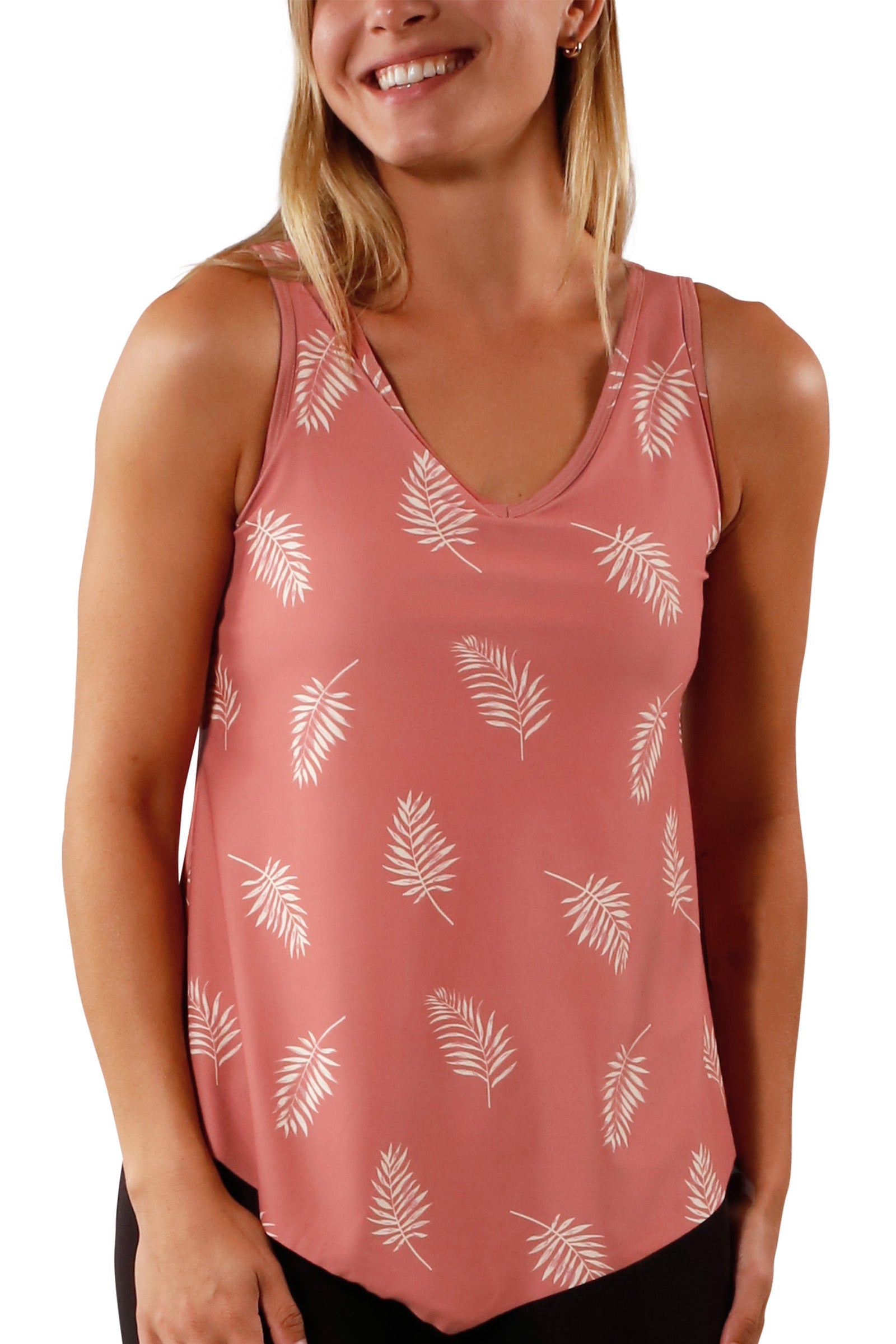 women's UPF tank top in canyon palm|canyon-palm