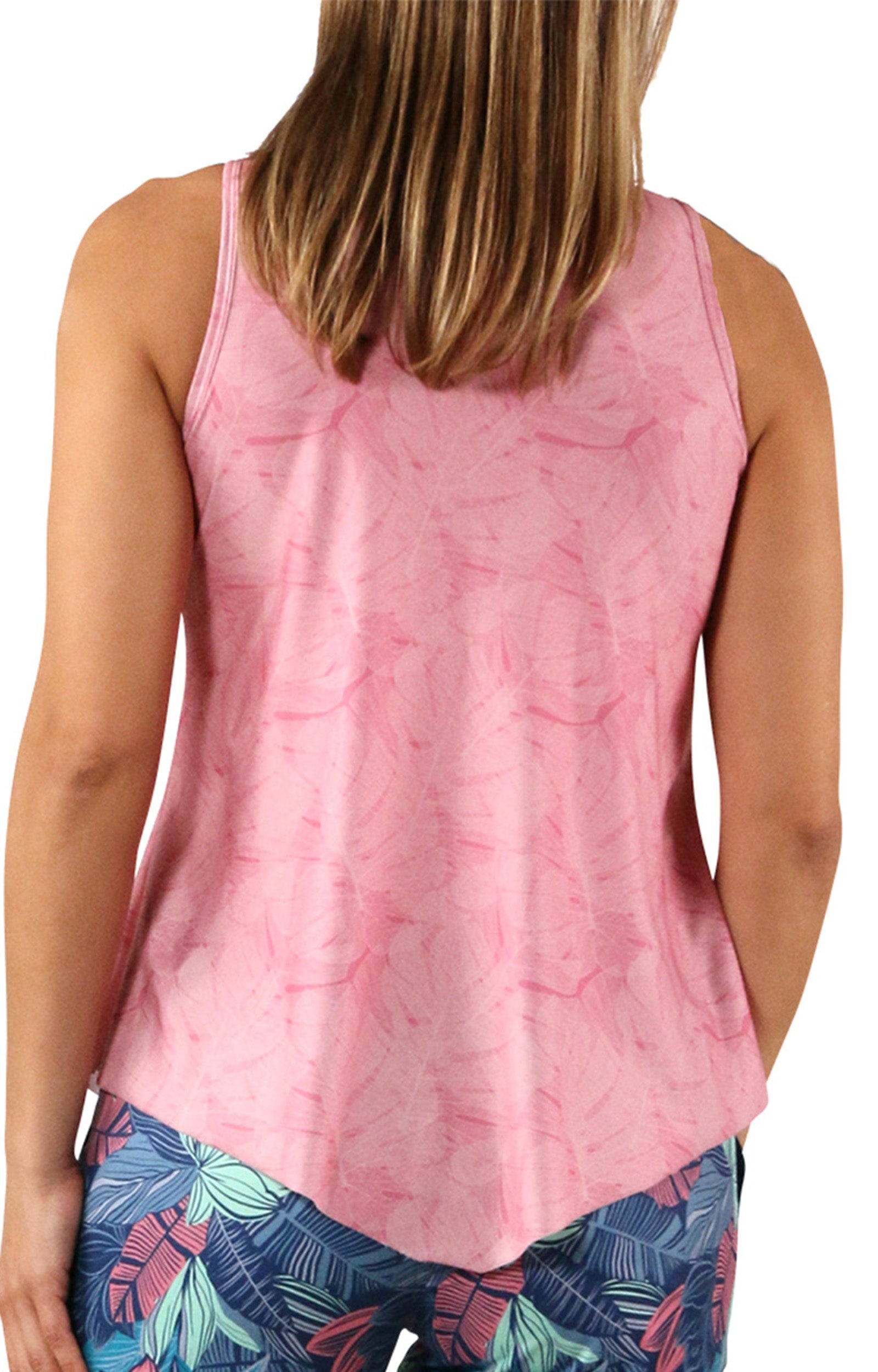 women's UPF tank top in etched monstera|etched-monstera