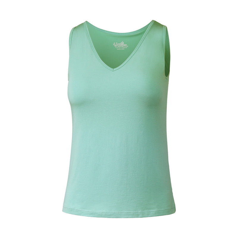 UV Skinz UPF Everyday Tank With Self Bra Front View in Seaglass|seaglass