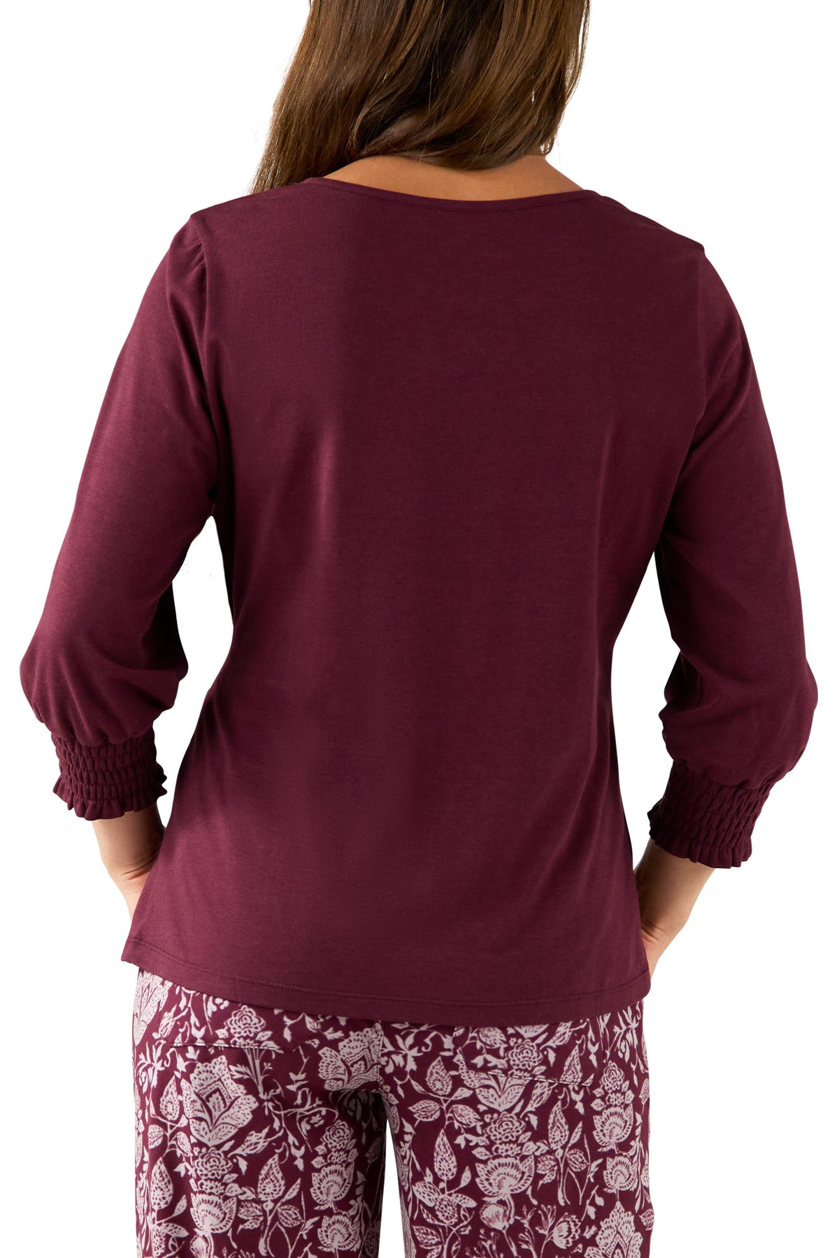 Women's 3/4 Sleeve Notch Neck Top