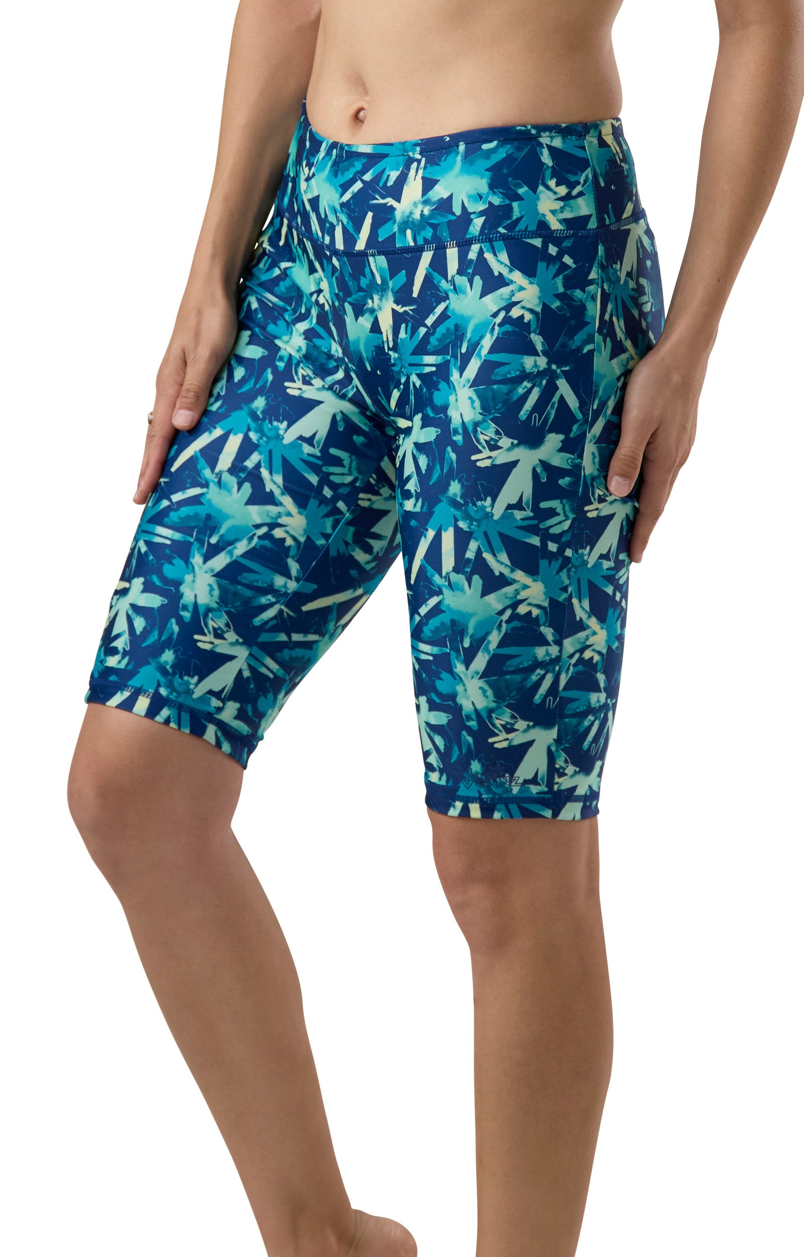 Back view of our women's active swim jammerz in tie dye burst|tie-dye-burst