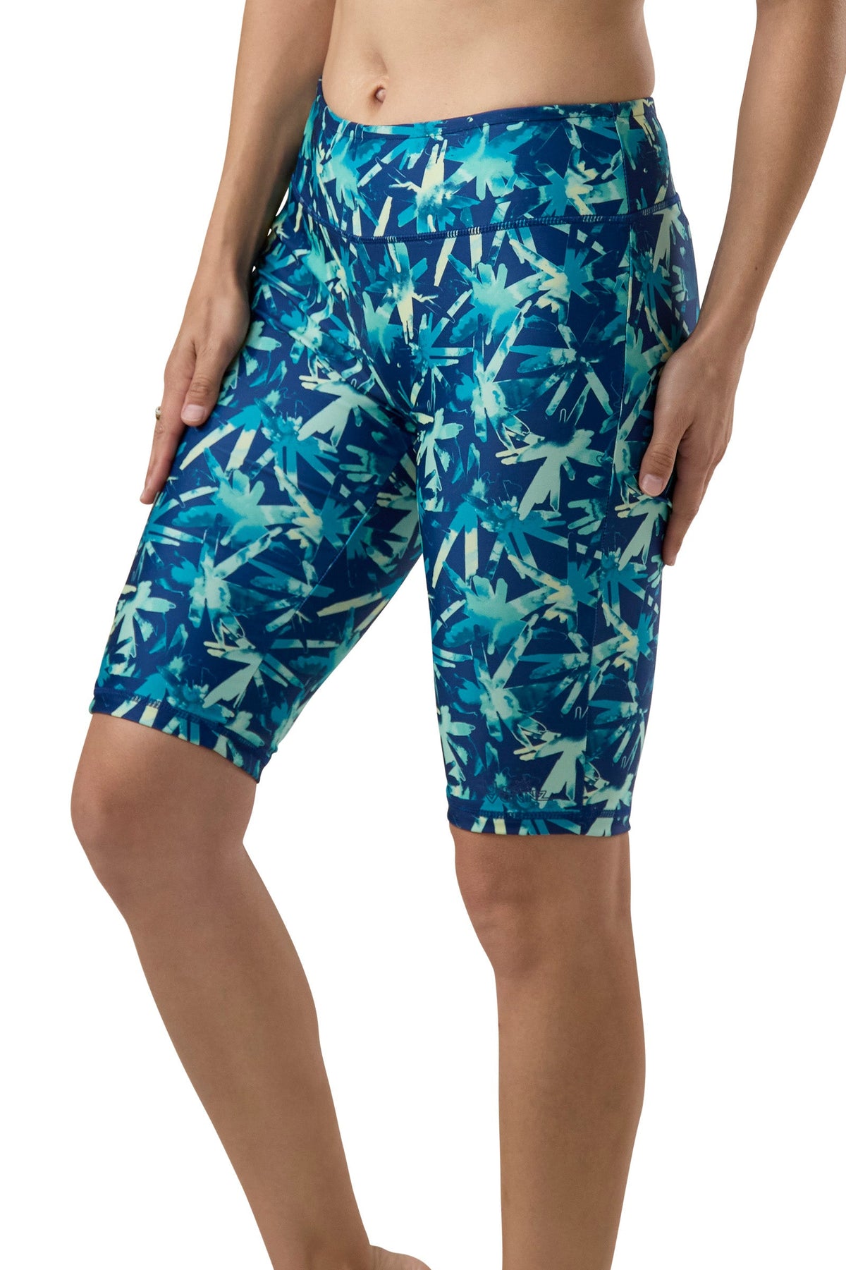 Back view of our women's active swim jammerz in tie dye burst|tie-dye-burst