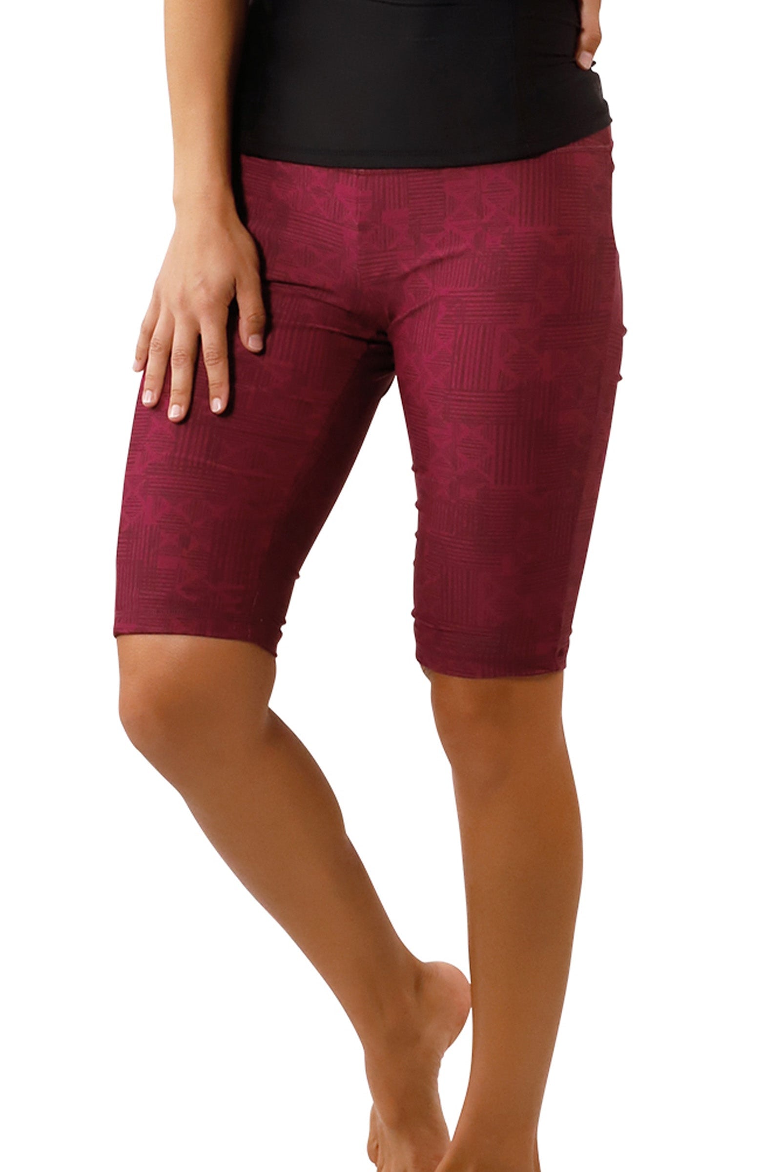 Women's Active Swim Jammerz in Wine Lattice|wine-lattice
