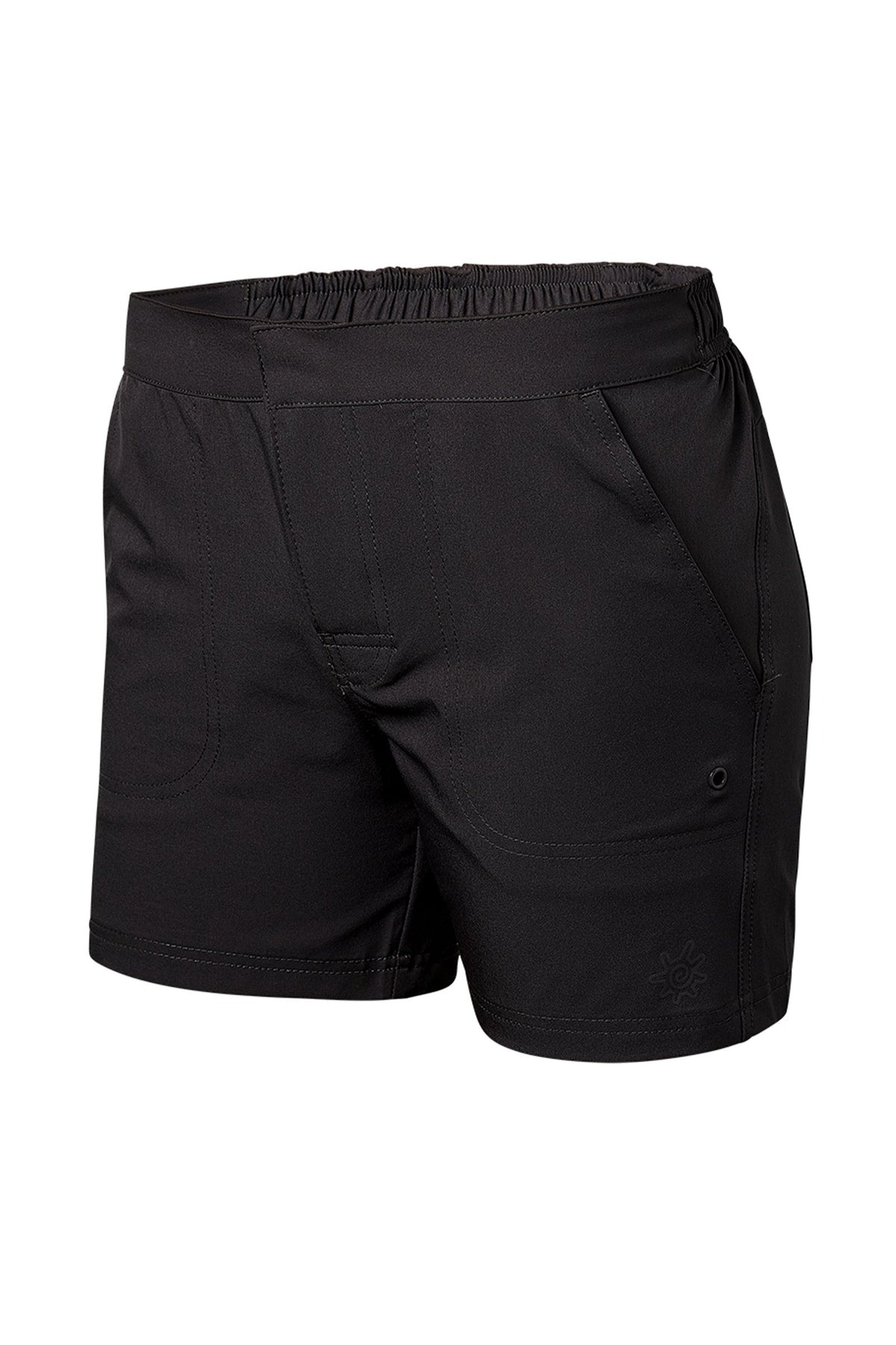 women's island board shorts in black|black