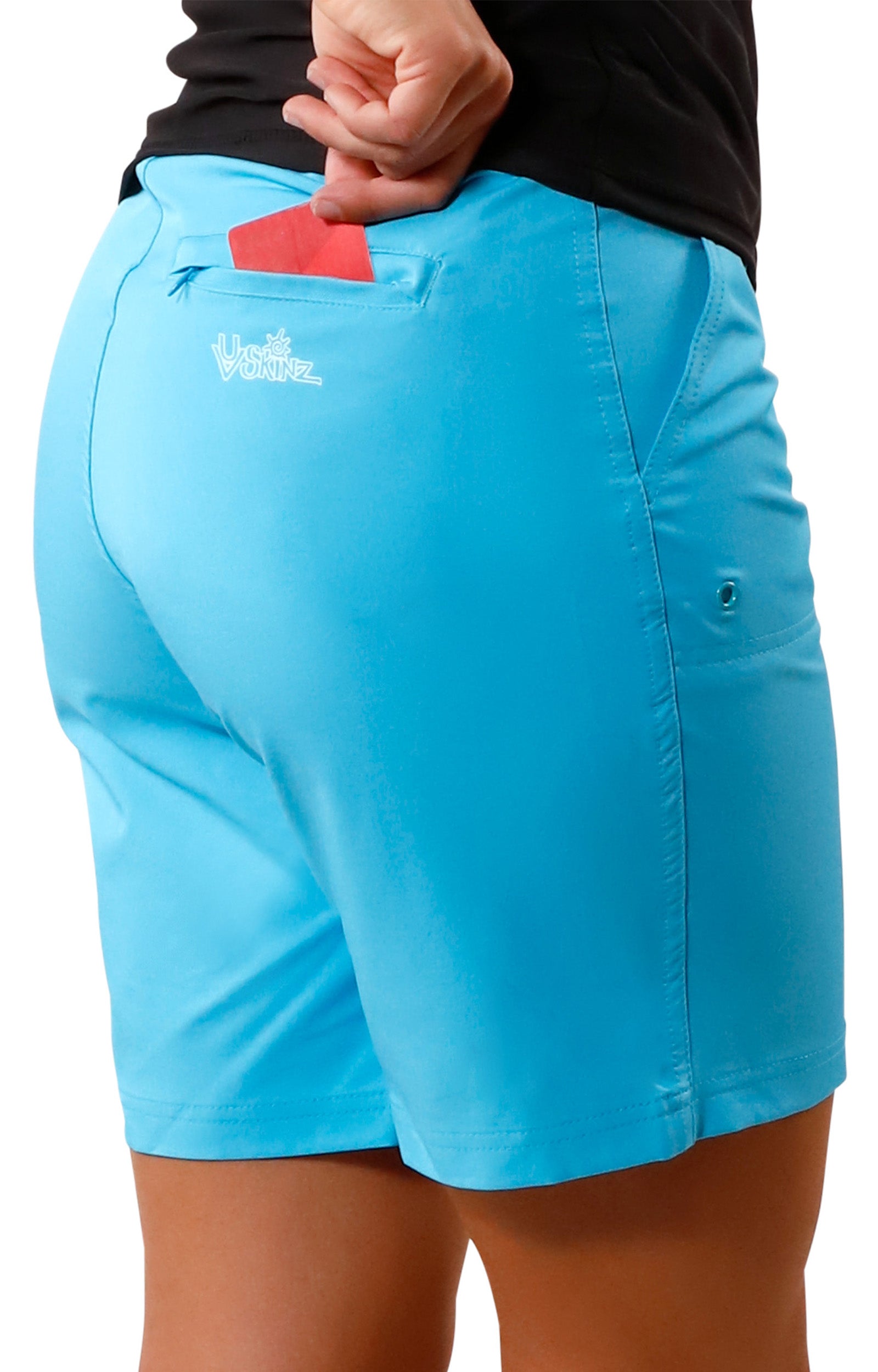 Women's side Board Shorts in Aqua|aqua